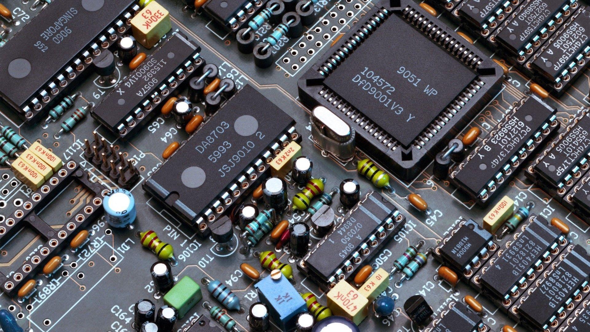 Computer Motherboard HD Wallpaper. Placa de circuito impreso