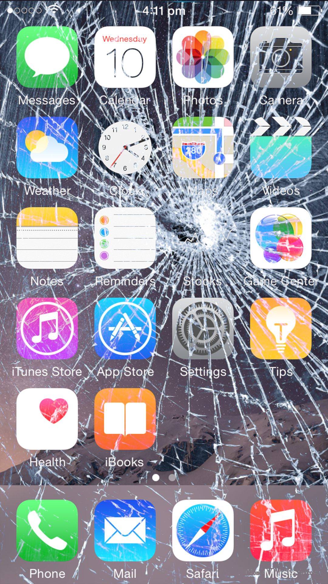 Broken Screen Wallpaper For Apple iPhone 6 and 7 Prank