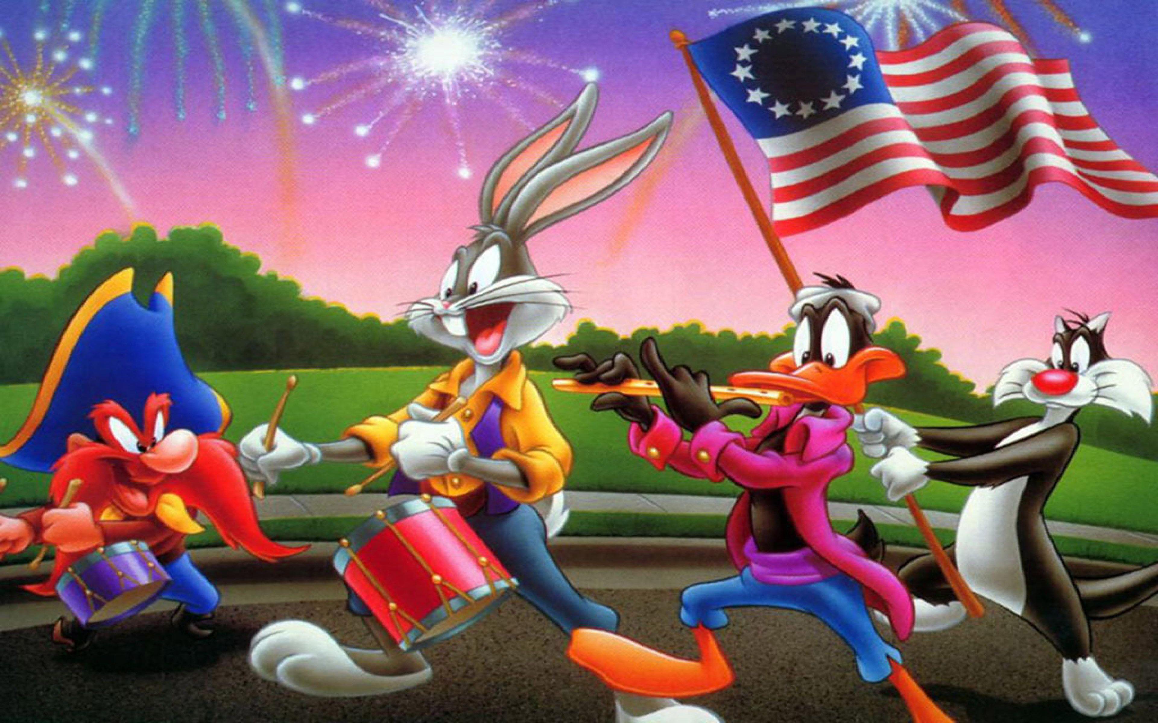 Cartoon Looney Tunes 4th Of July Yosemite Sam Bugs Bunny Daffy