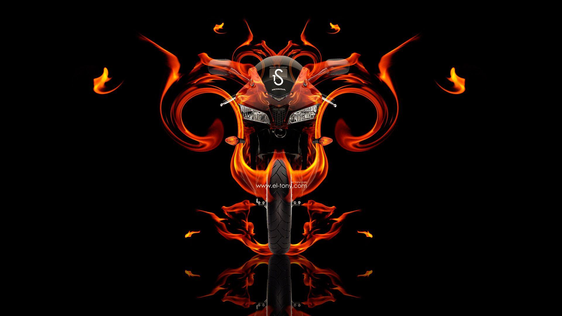 Honda CBR600RR Fire Abstract Moto 2013
