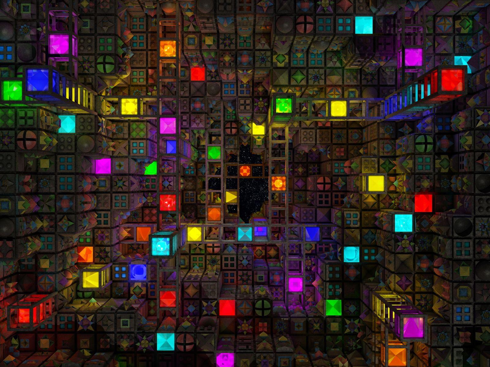Colorful Abstract Cubes Wallpaper and Background Imagex1200