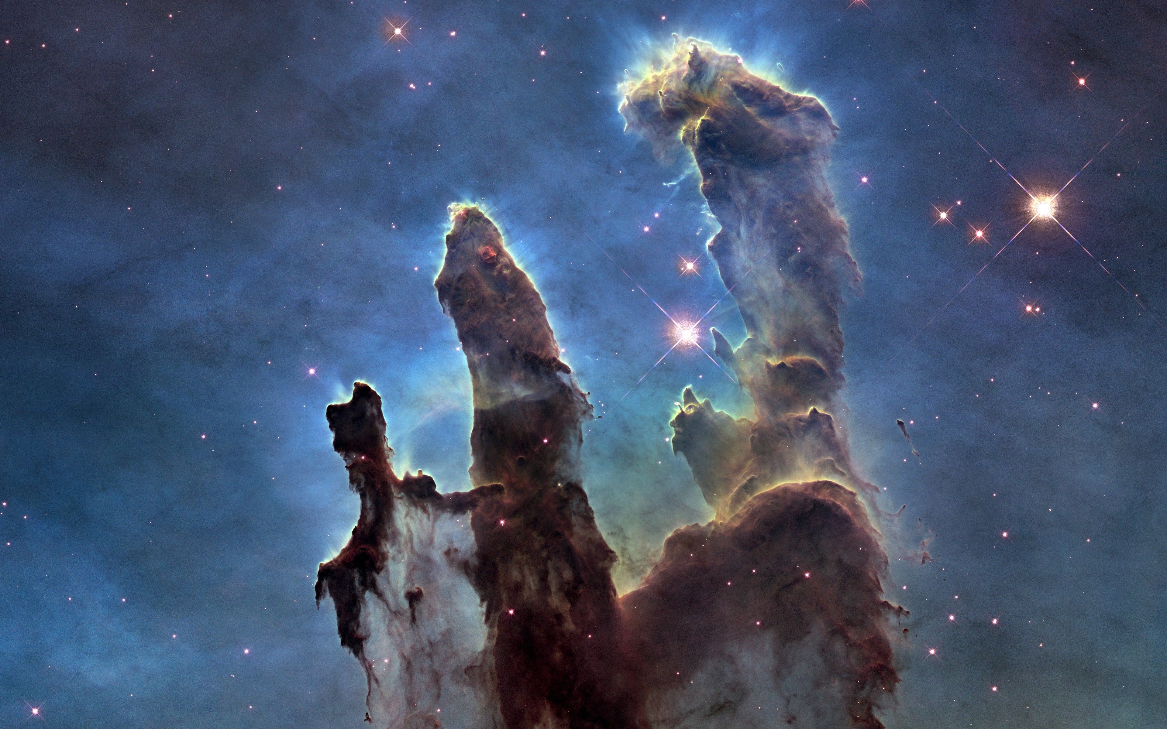 Wallpaper, 3840x2400 px, nebula, Pillars of Creation, space