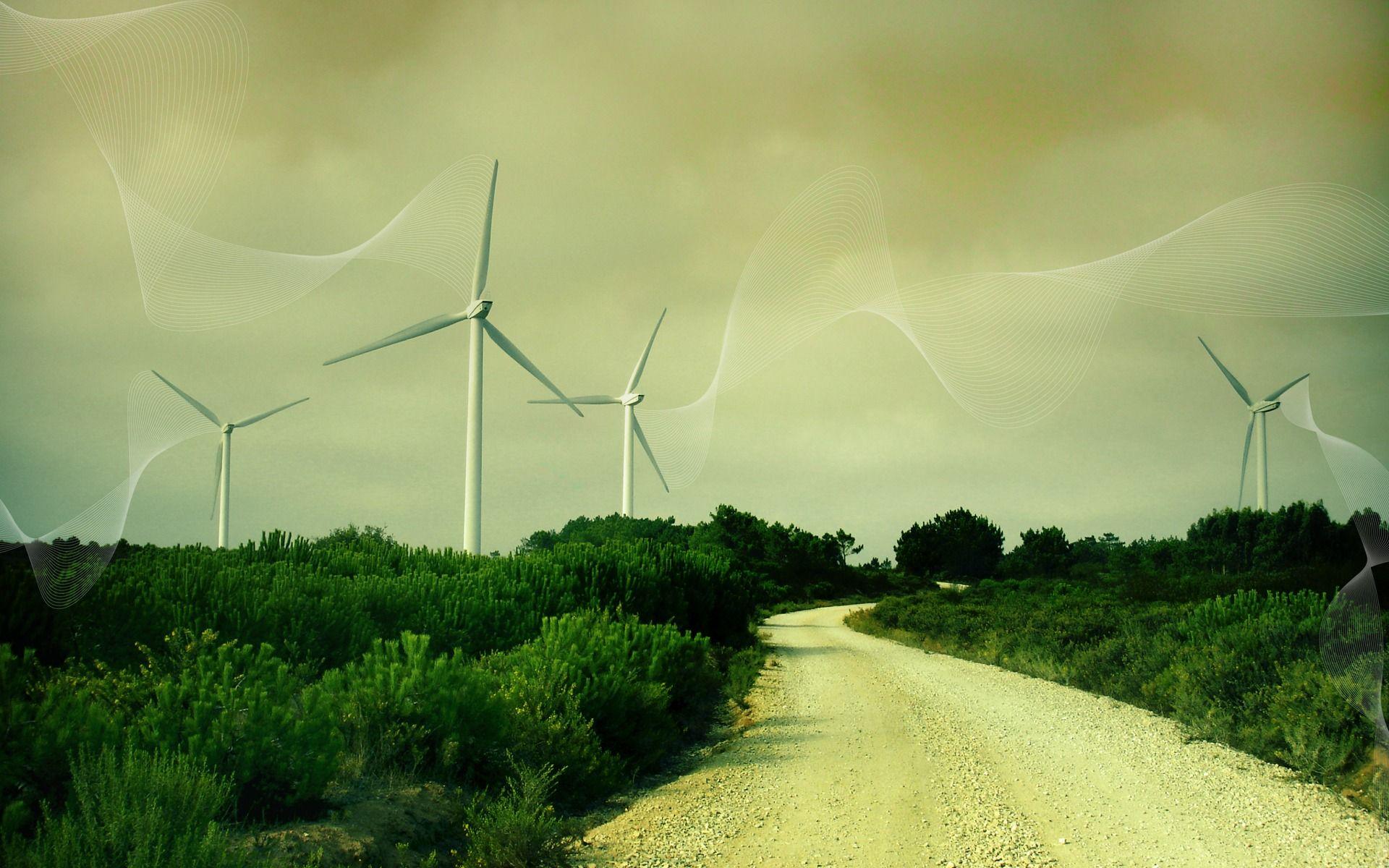 Wind Turbines Wallpaper Photo Manipulated Nature Wallpaper in jpg