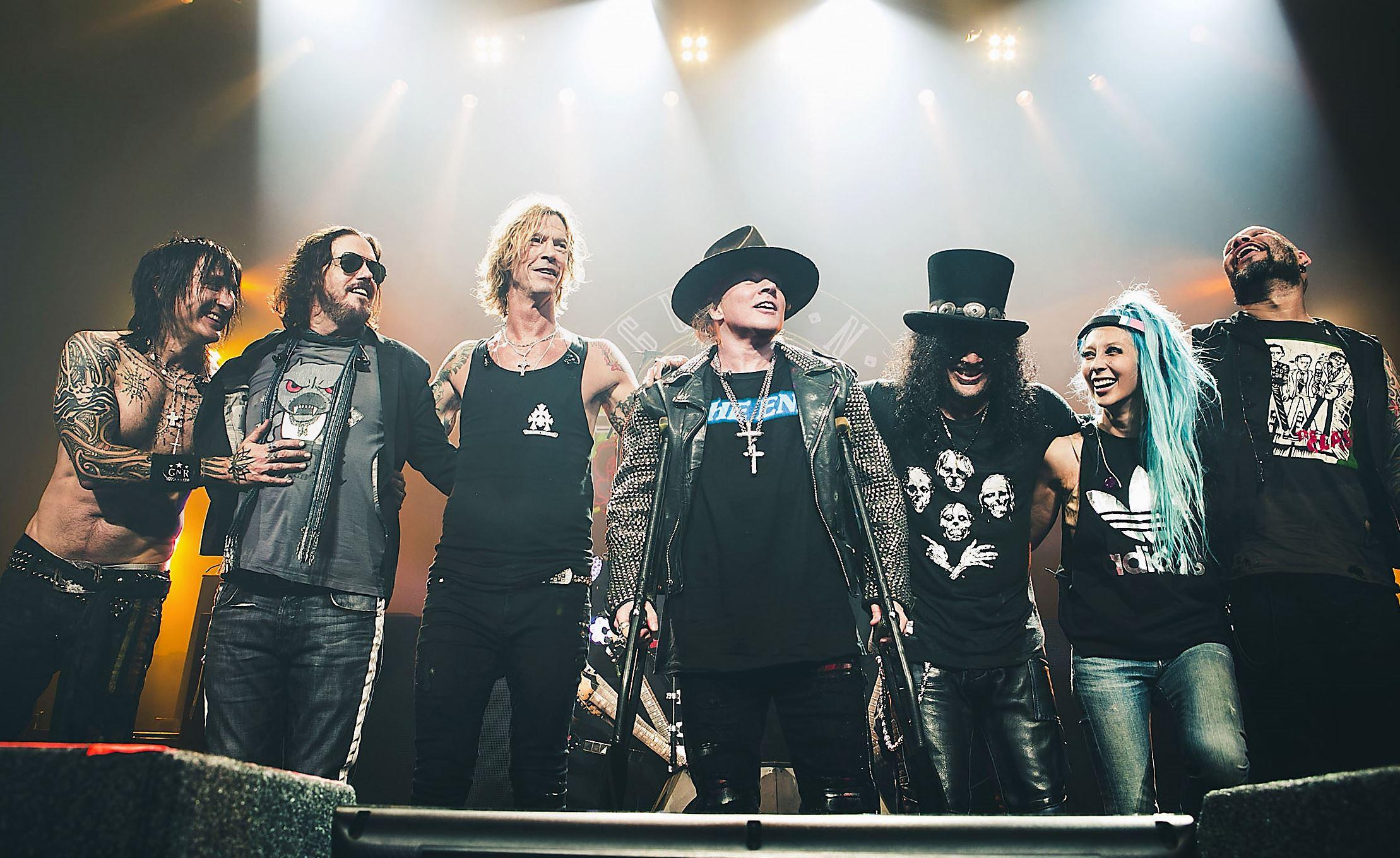 Guns N' Roses: From left, Richard Fortus, Dizzy Reed, Duff McKagan