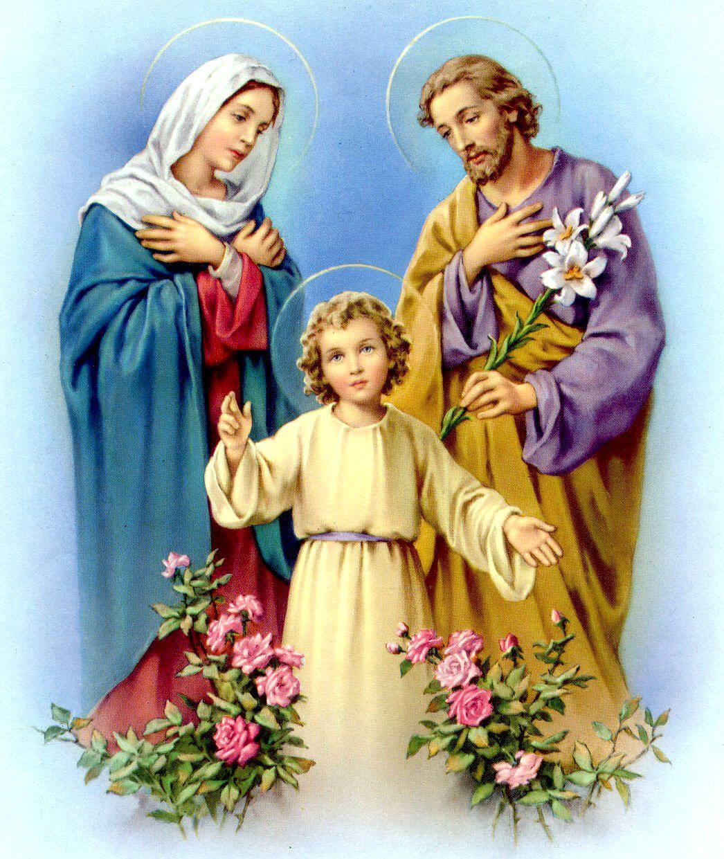 Catholic Holy Picture. Holy family, Jesus mary, joseph, Cross