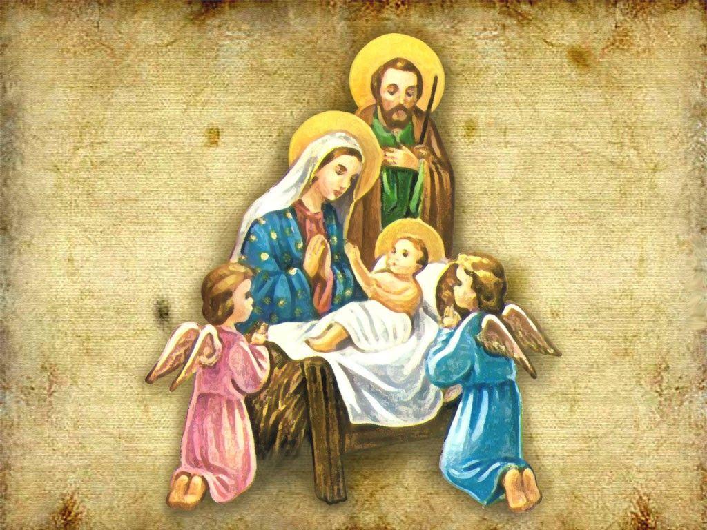 Christmas Baby Jesus Family Angels Wallpaper 1024x768. Download