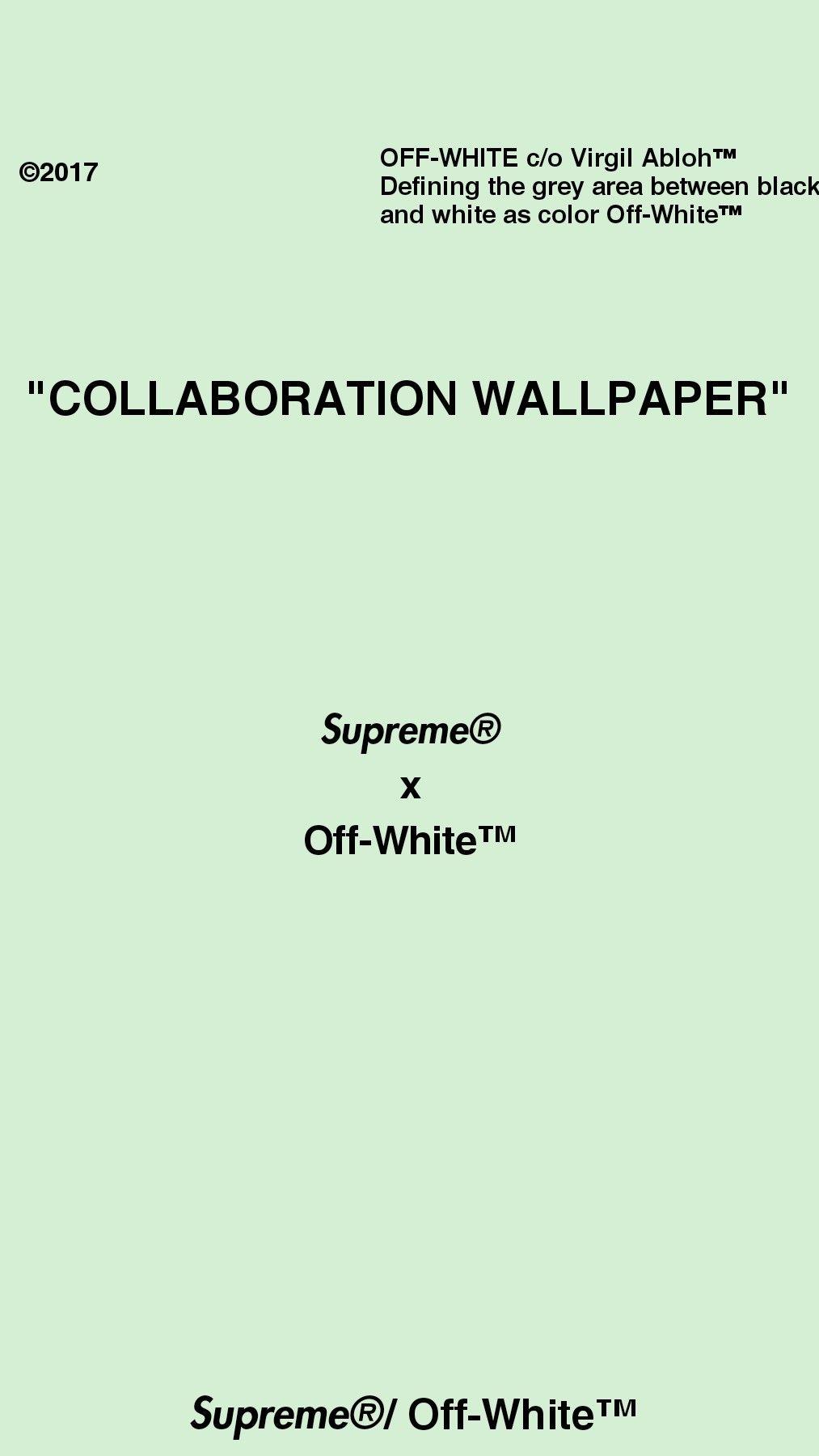 Supreme X Off White Collaboration Wallpaper Virgil Abloh™/ Supreme