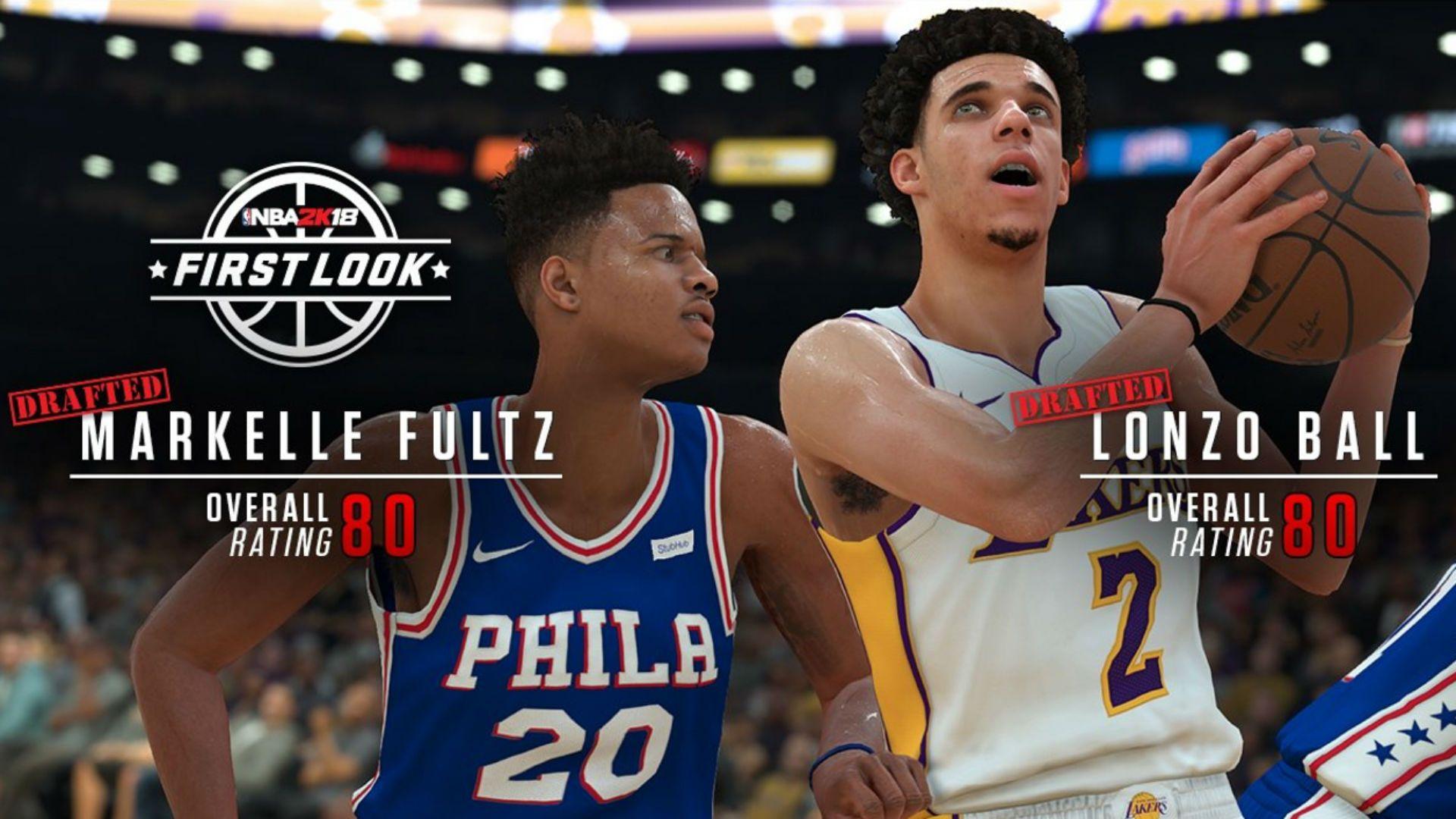Markelle Fultz, Lonzo Ball earn high player ratings in 'NBA 2K18