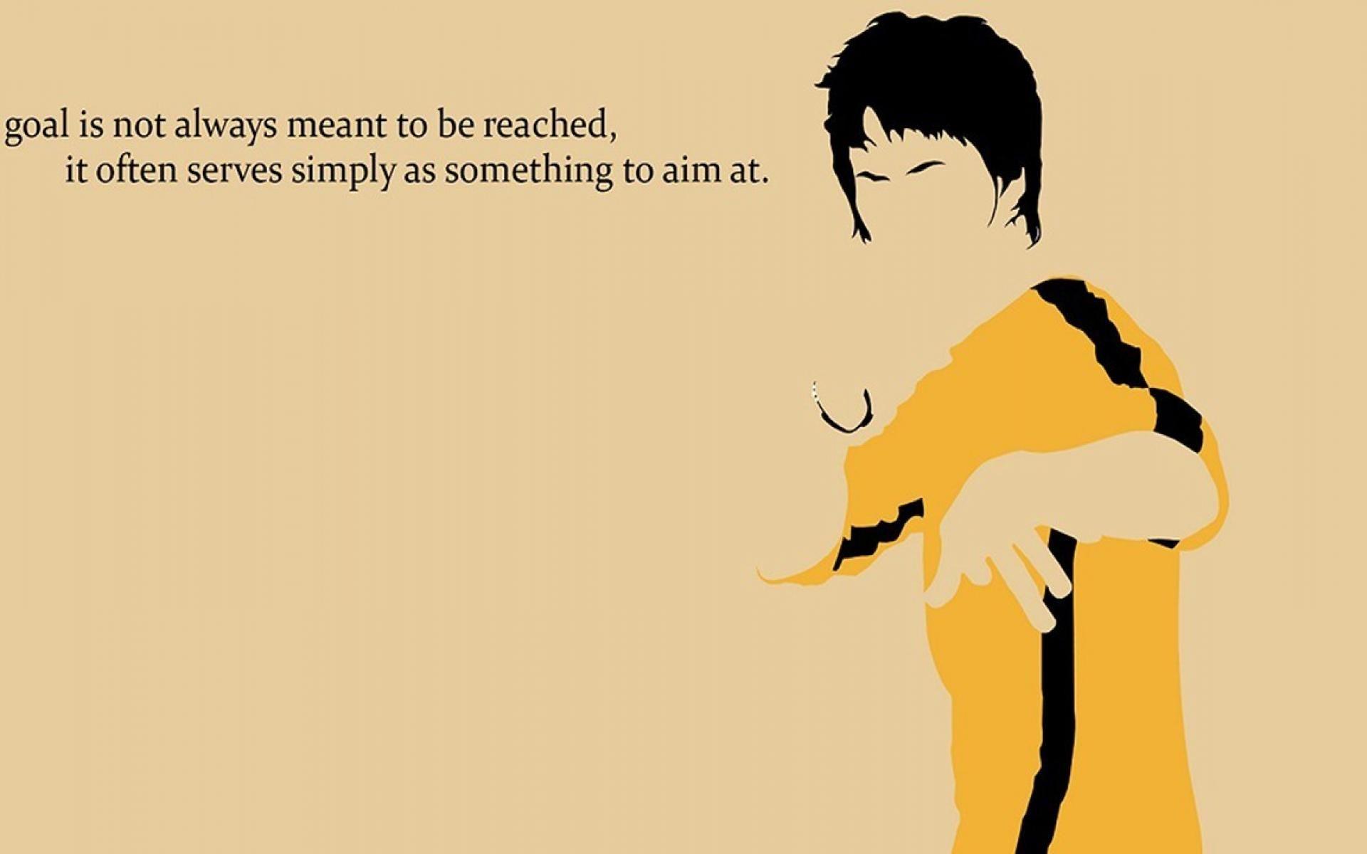 Bruce lee black minimalistic yellow quotes inspirational wallpaper