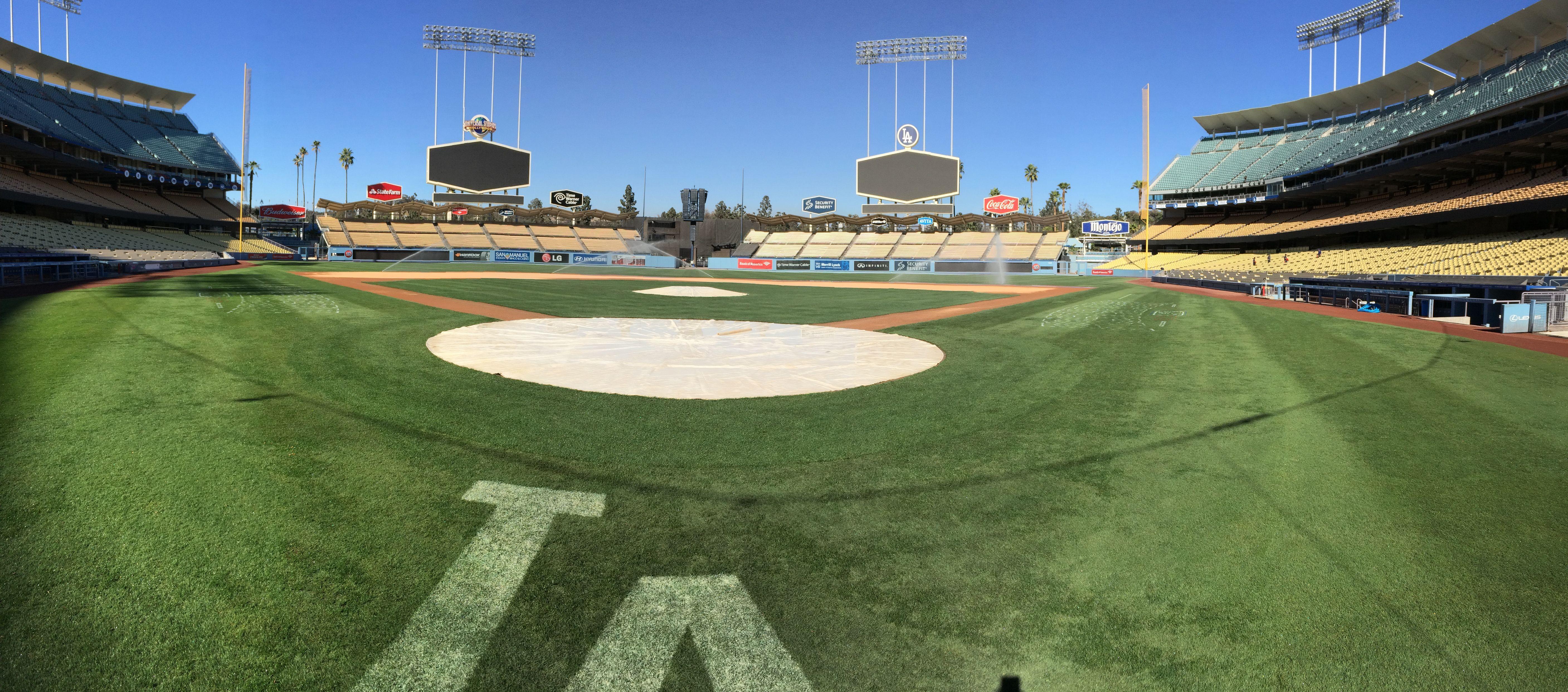 Right field, Dodger Stadium, 3:37 p.m