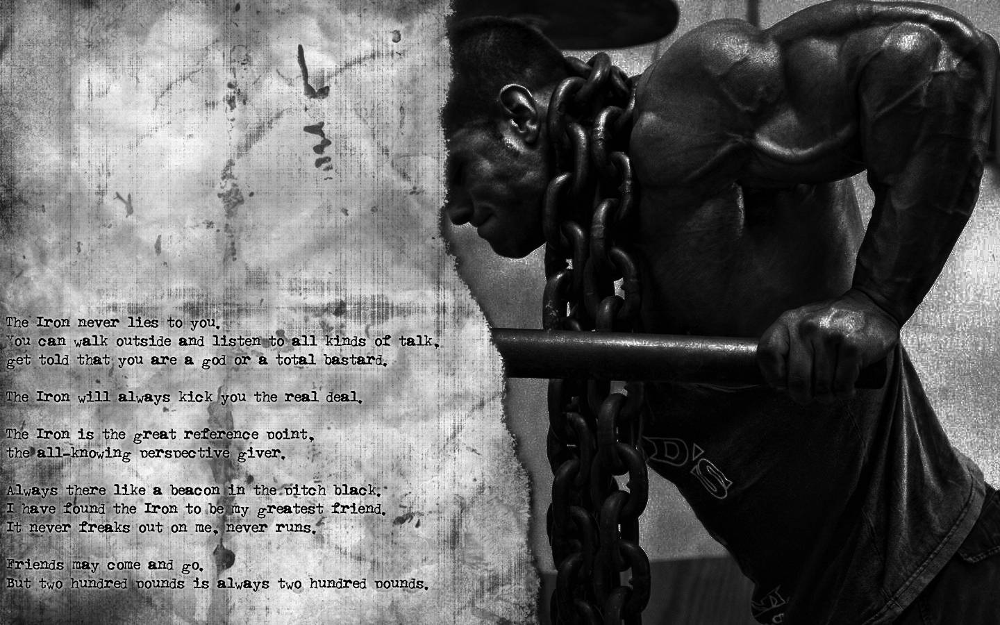 black and white, quotes, workout, muscles, bodybuilding, chains