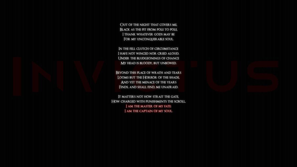 Invictus Black quotes poems statement text words wallpaper