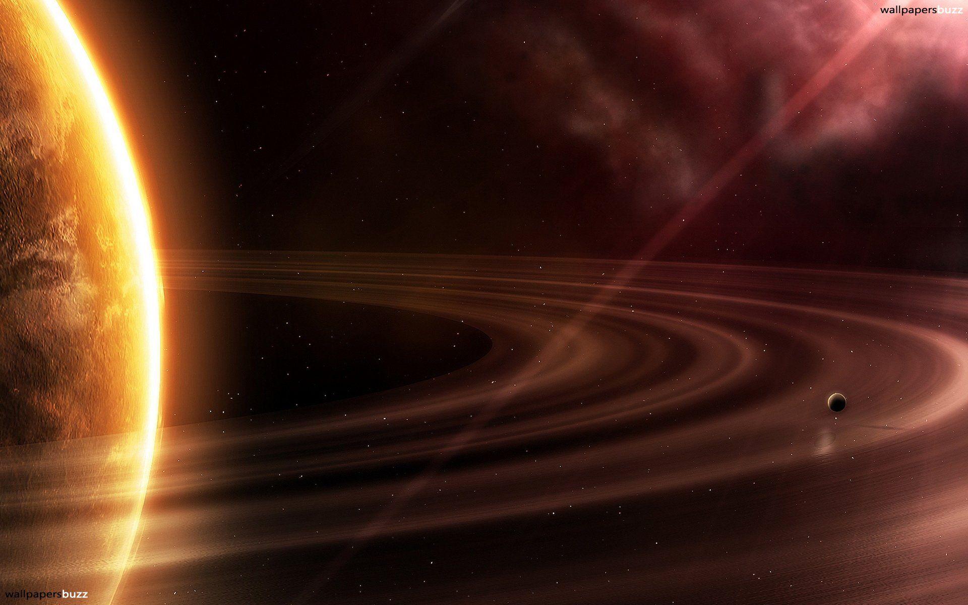 Saturn with rings HD Wallpaper