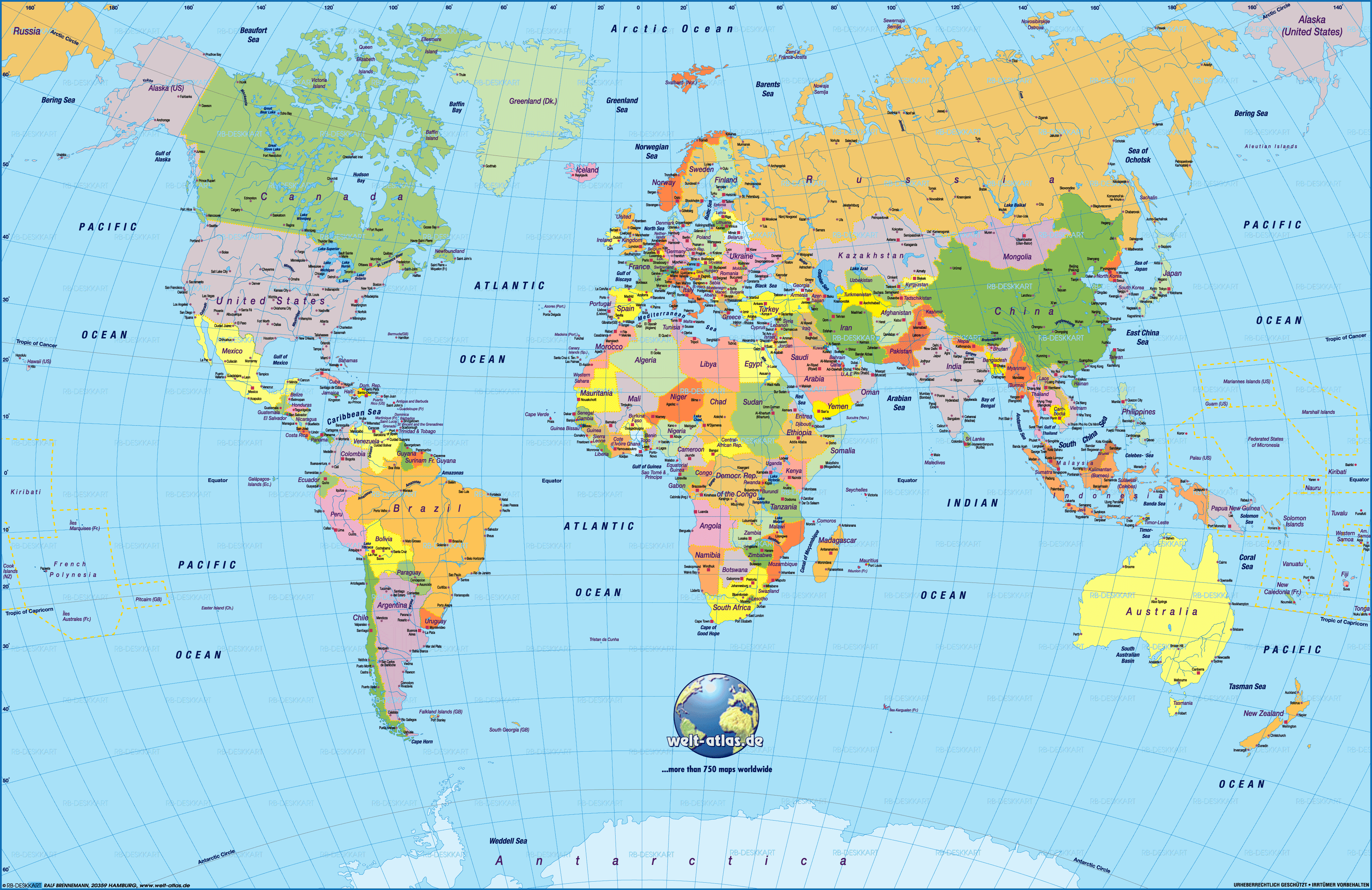 ◎Maps✻Routes✻Best Stays. Free printable world map, World political map, World map wallpaper