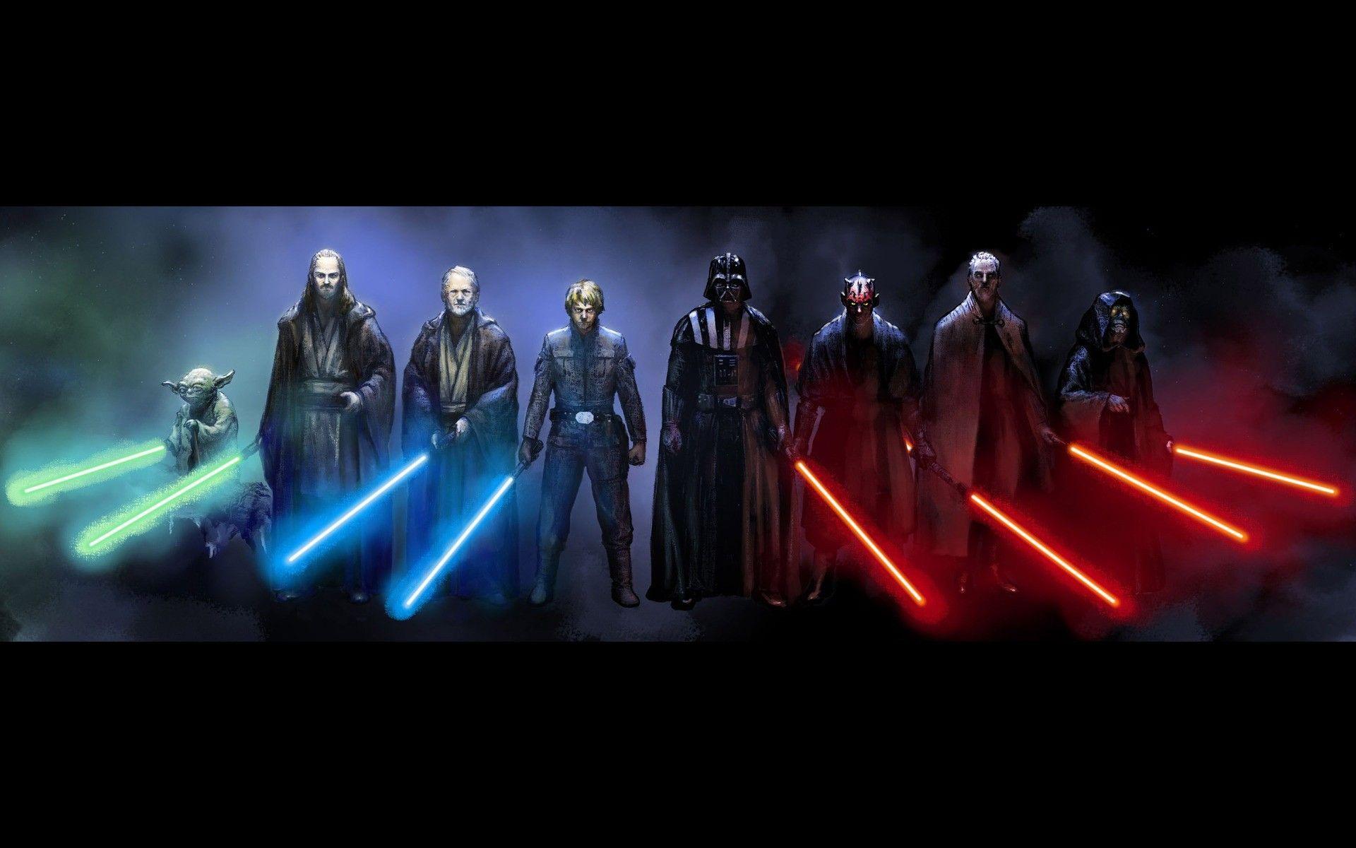 Wallpaper, Star Wars, Darth Vader, Yoda, Obi Wan Kenobi, Luke