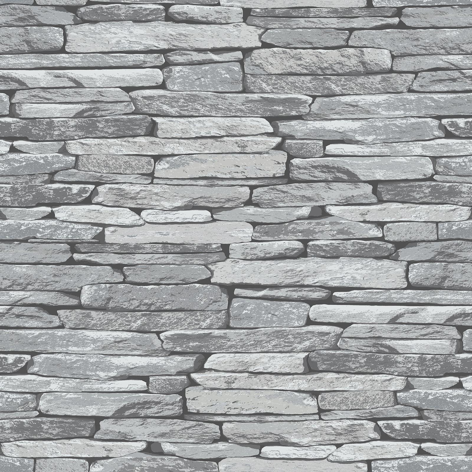 SLATE STONE WALL EFFECT WALLPAPERS