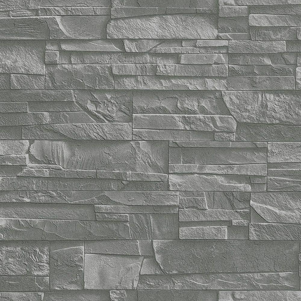 Rasch Factory Slate Brick Pattern Stone Faux Effect Textured Mural