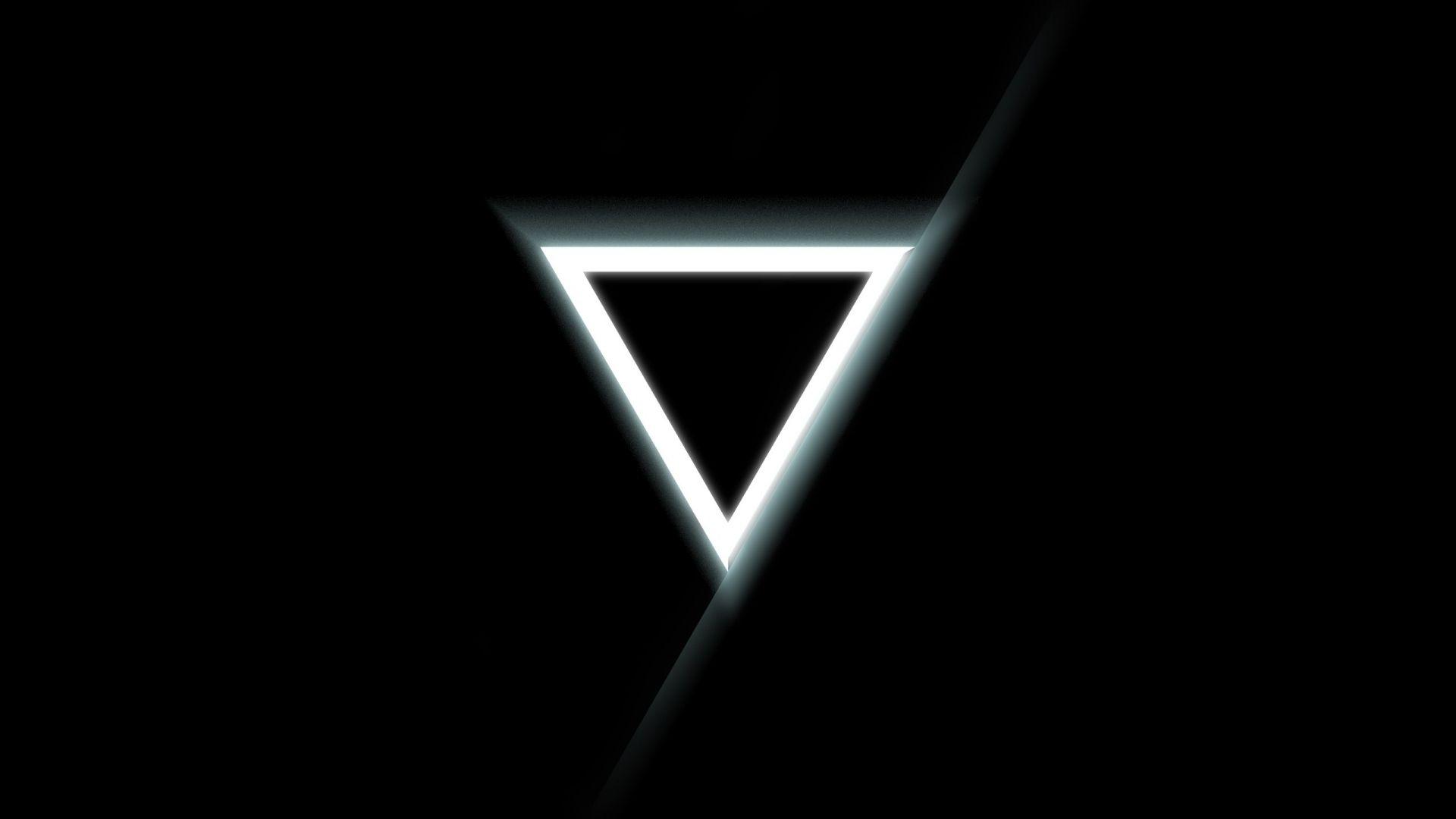 Download Wallpaper 1920x1080 Triangle, Inverted, Black, White Full