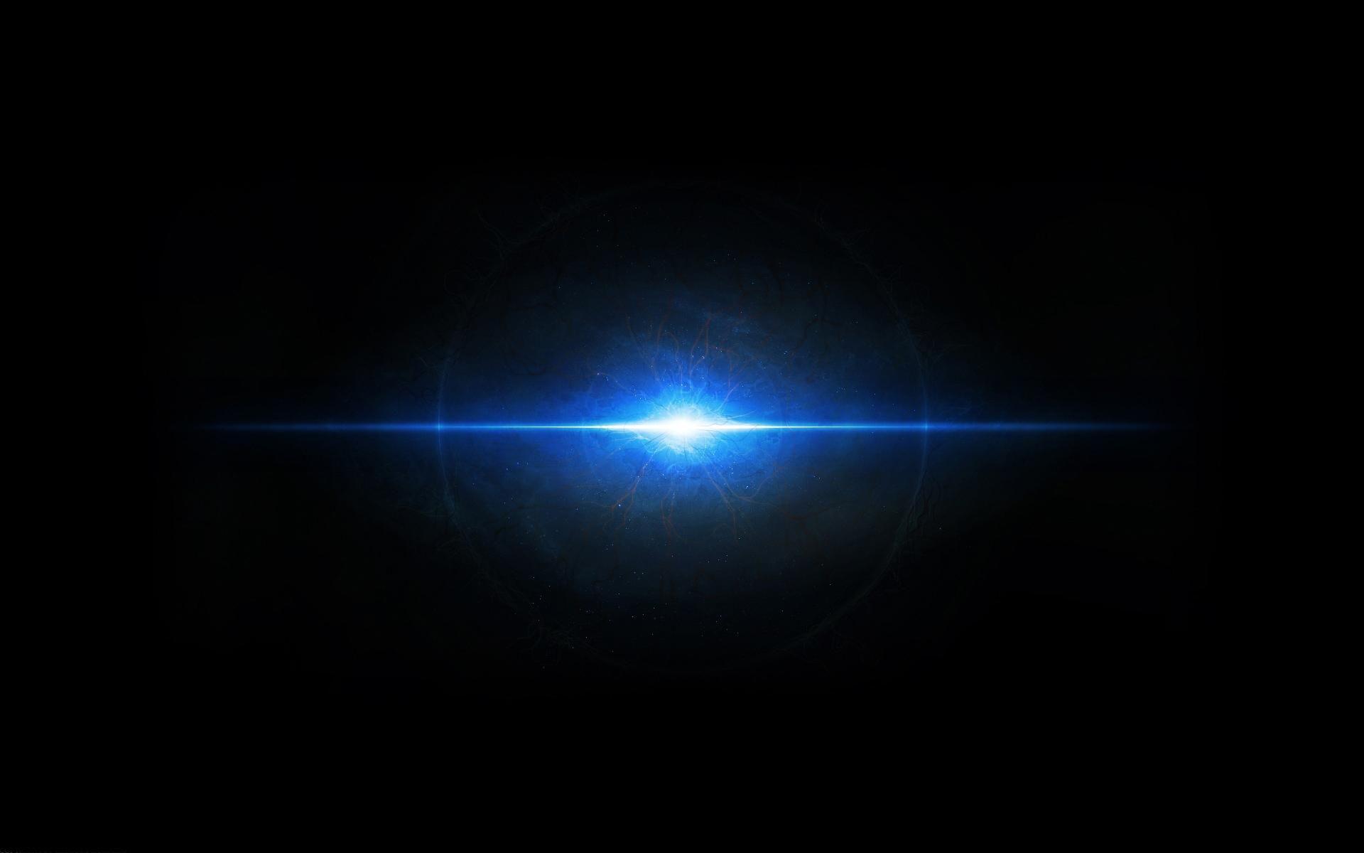 Blue shining on black background HD wallpaper