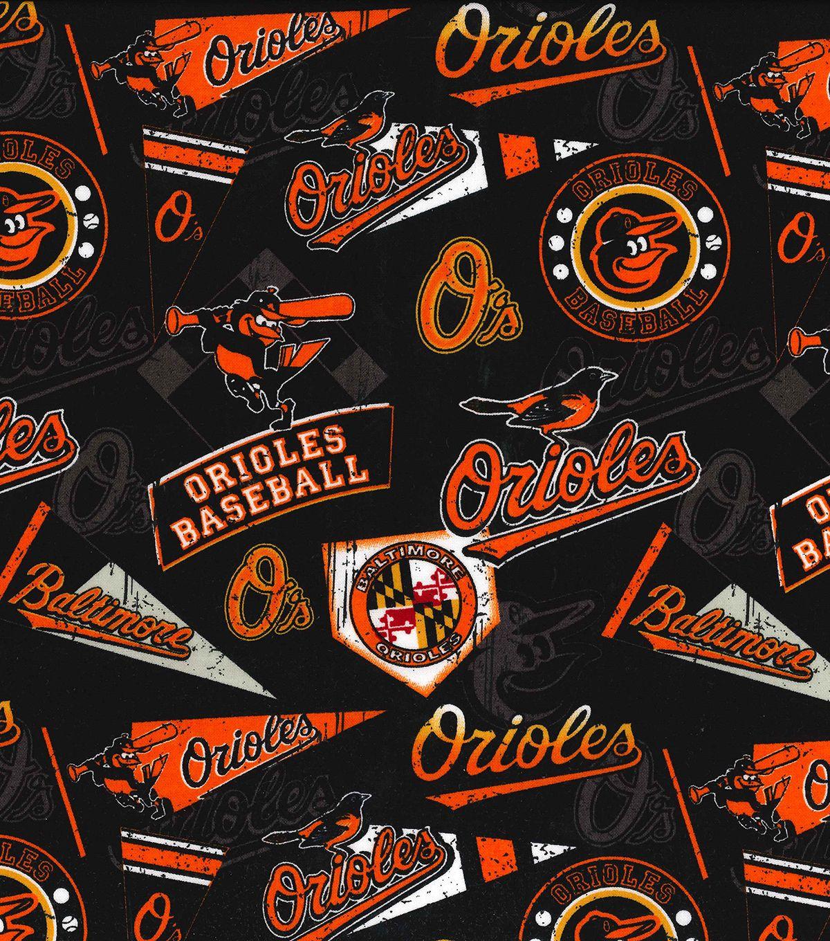 Baltimore Orioles Vintage Cotton Fabric 58''-Vintage