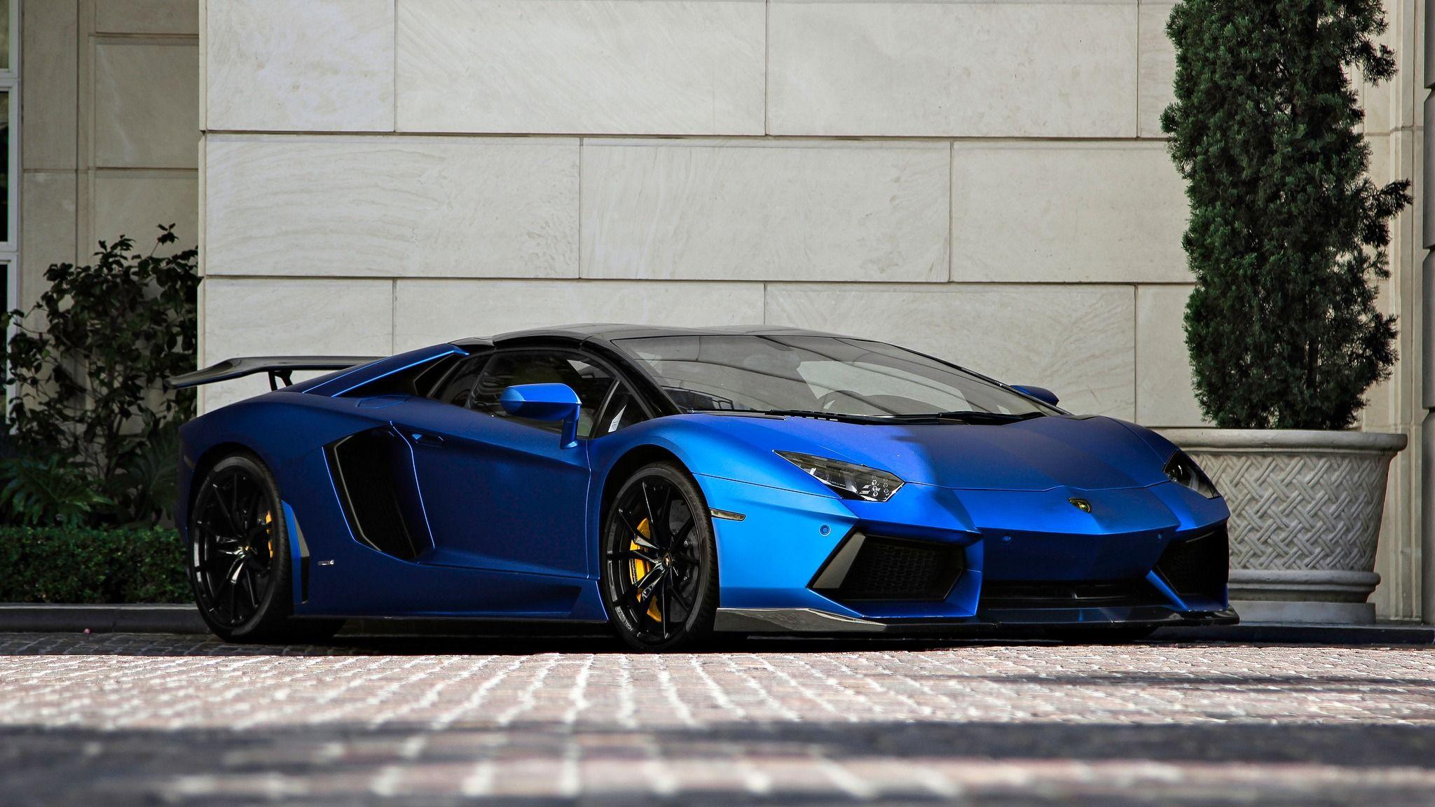 Lamborghini Aventador Roadster LP700 4 Blue 4k UHD Car Wallpaper