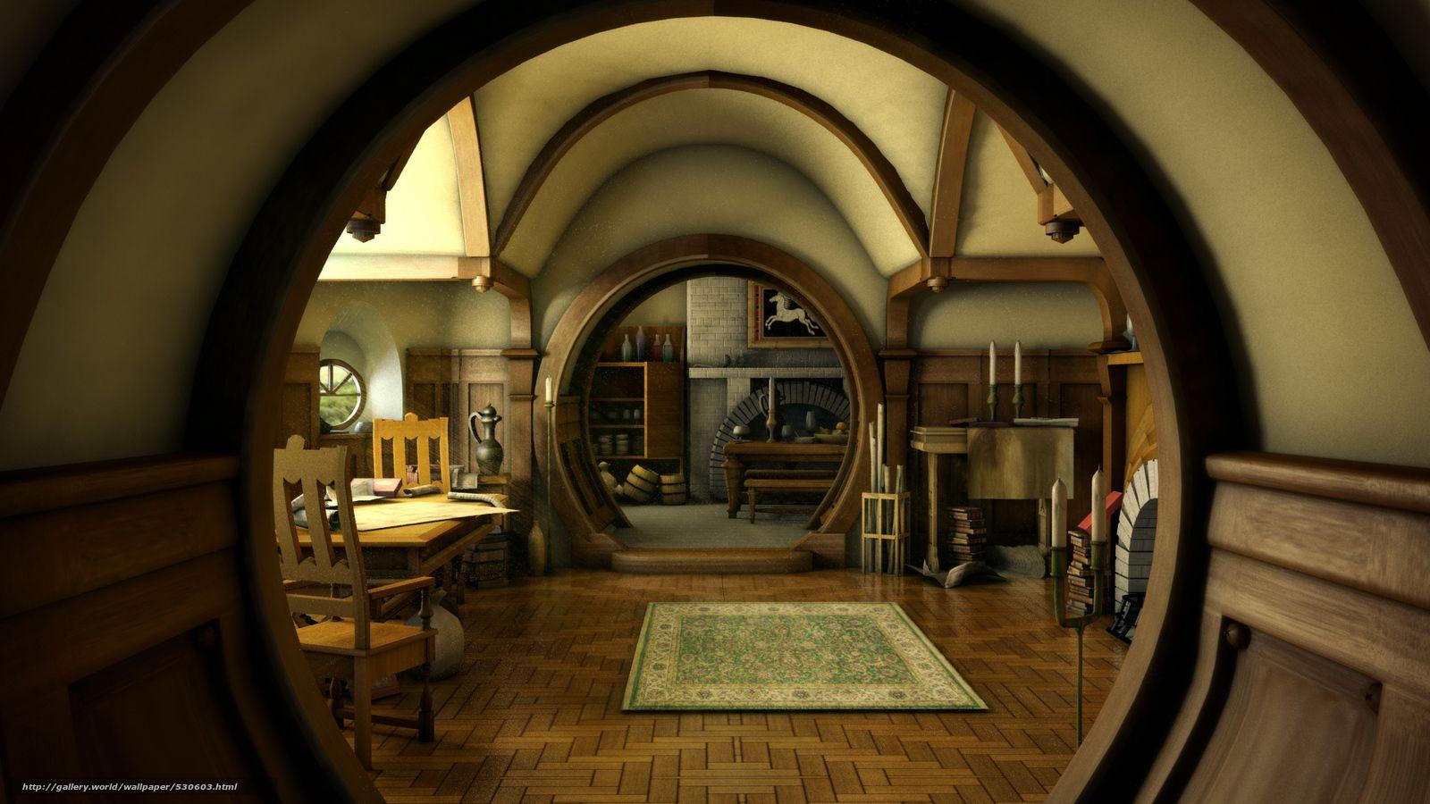 Download wallpaper Shire, interior, home, Art free desktop