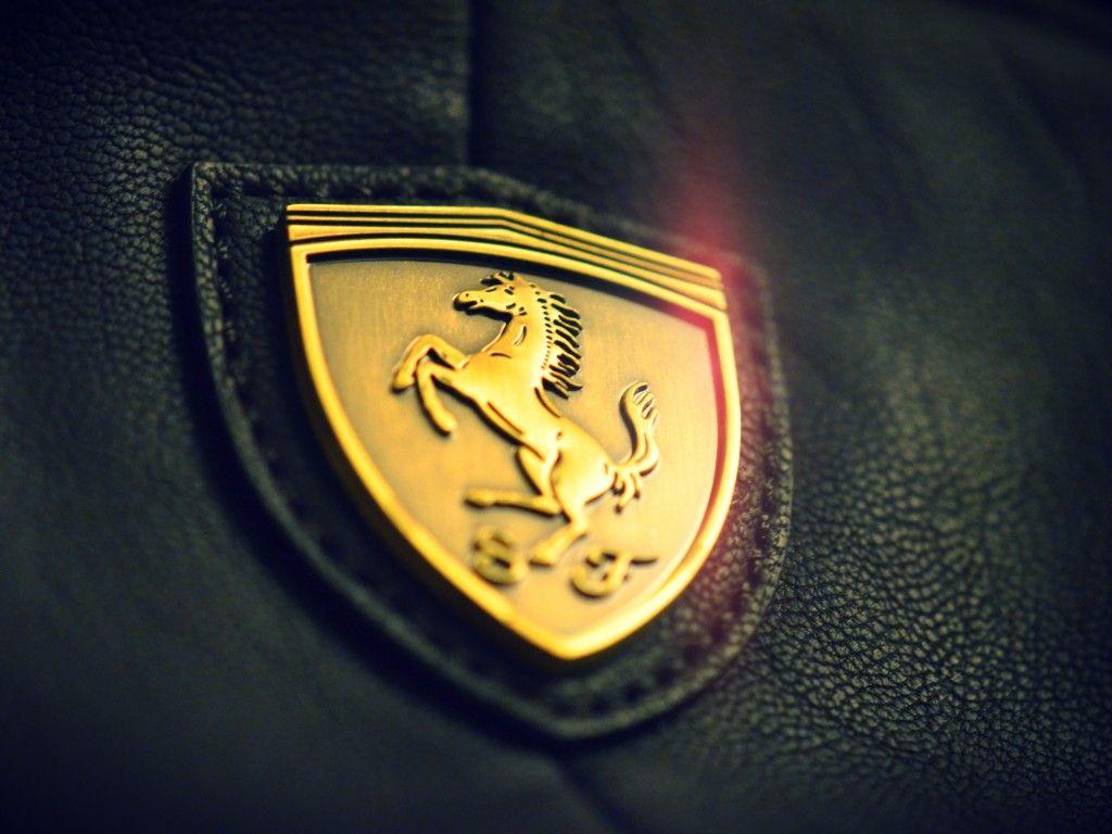 Wallpaper Golden, Ferrari, Logo, 4K, Automotive / Cars