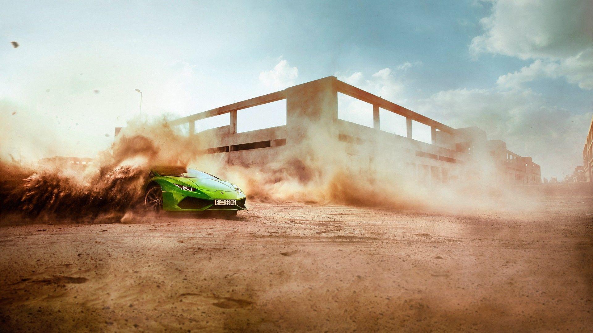 car, Dust, Lamborghini, Racing Wallpaper HD / Desktop and Mobile