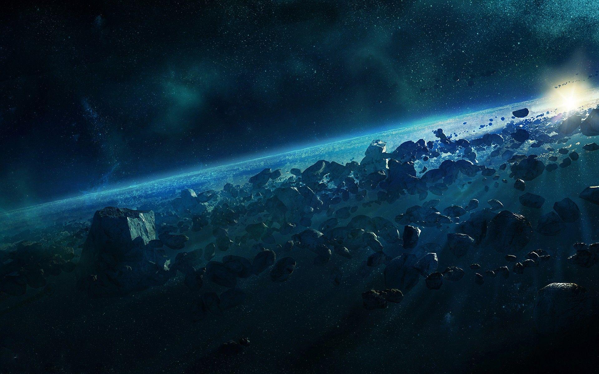Wallpaper asteroid until blue dust free desktop background