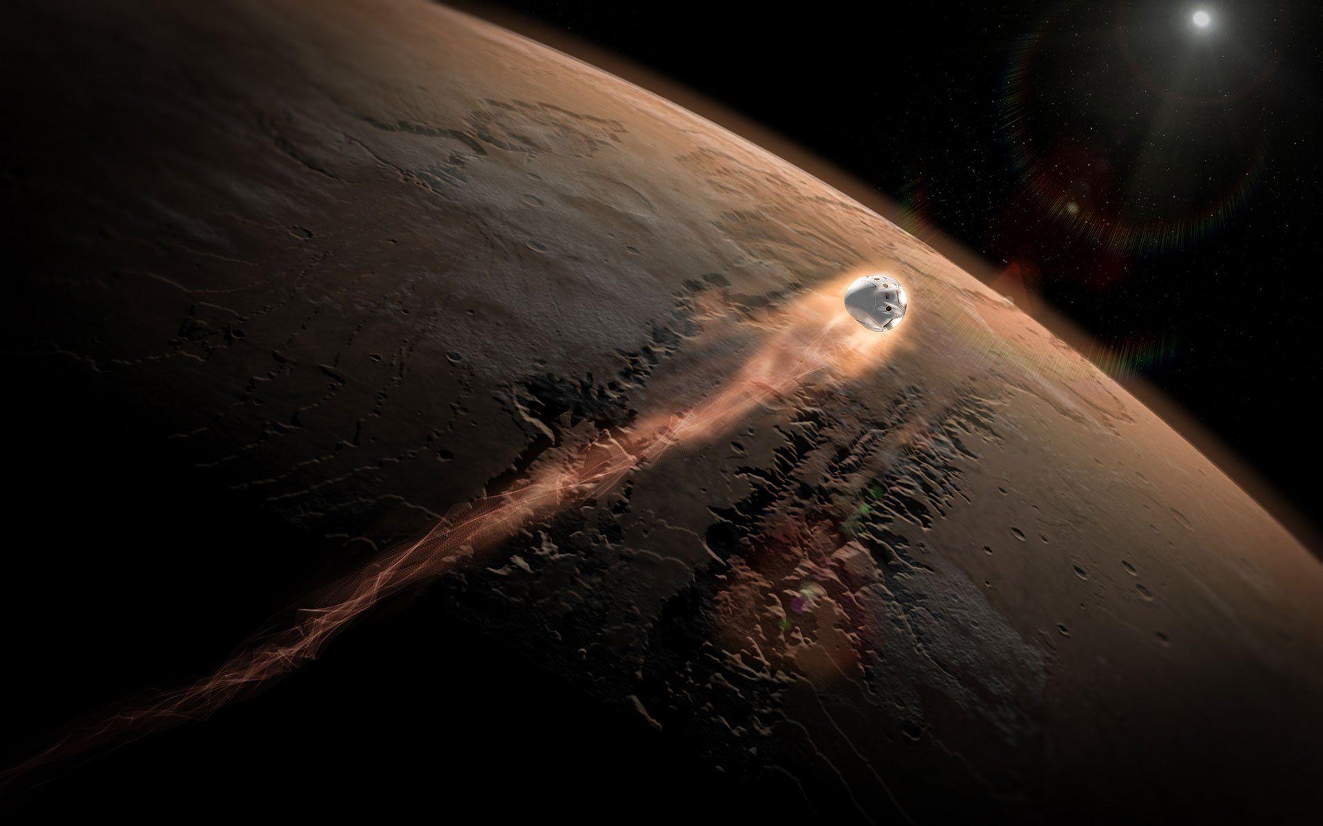 SpaceX's Dragon Enters Mars' Atmosphere