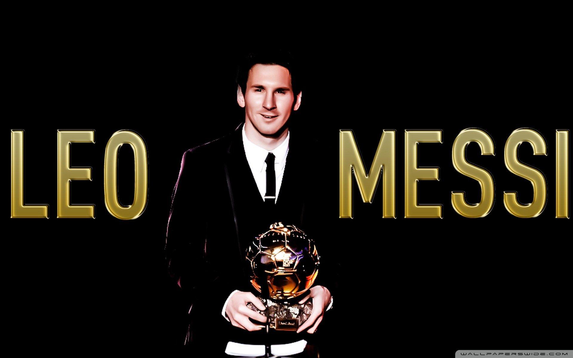 Messi with the Ballon d'or. ❤ 4K HD Desktop Wallpaper for 4K