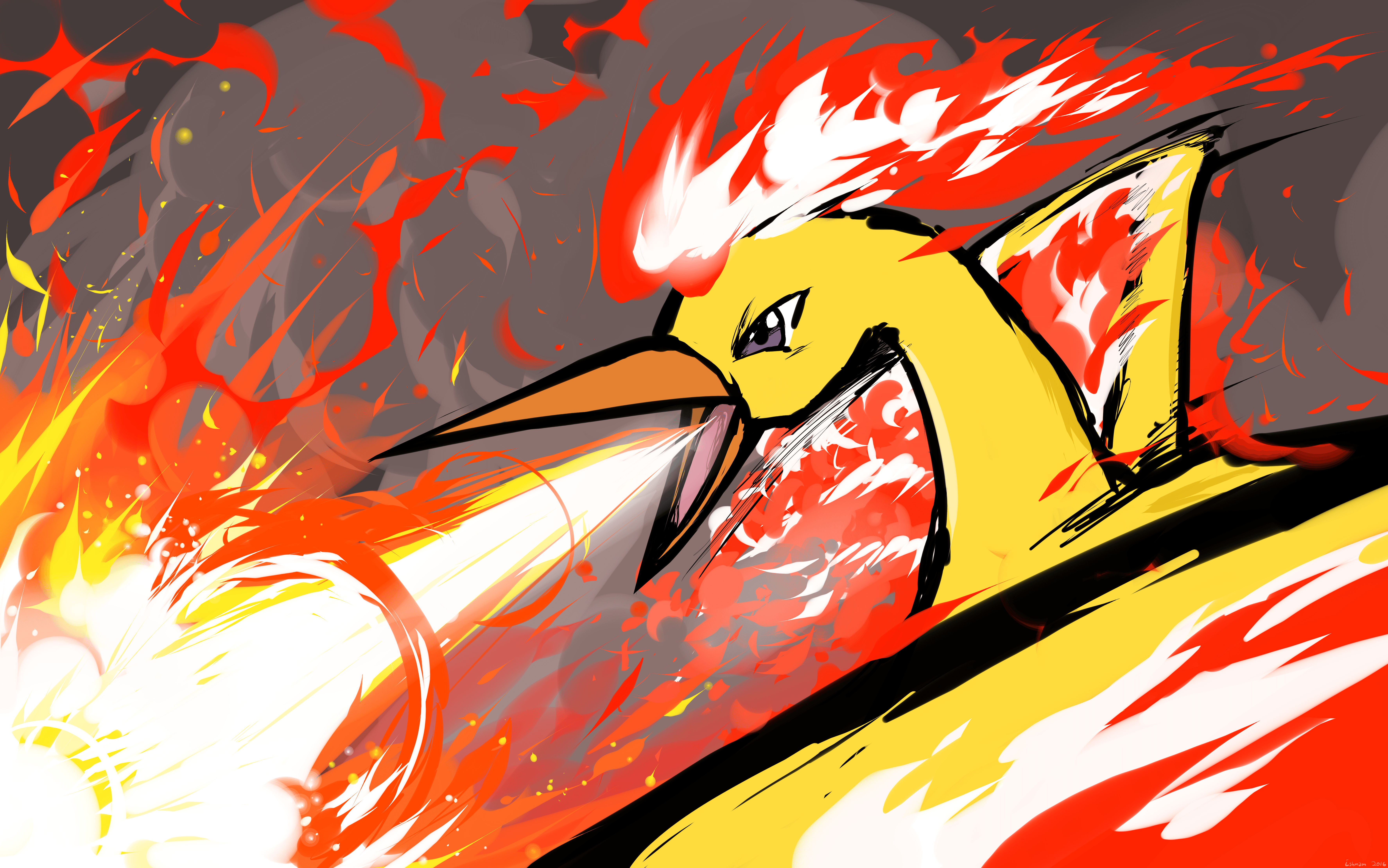 Moltres. Fire Spin 5k Retina Ultra HD Wallpaper and Background
