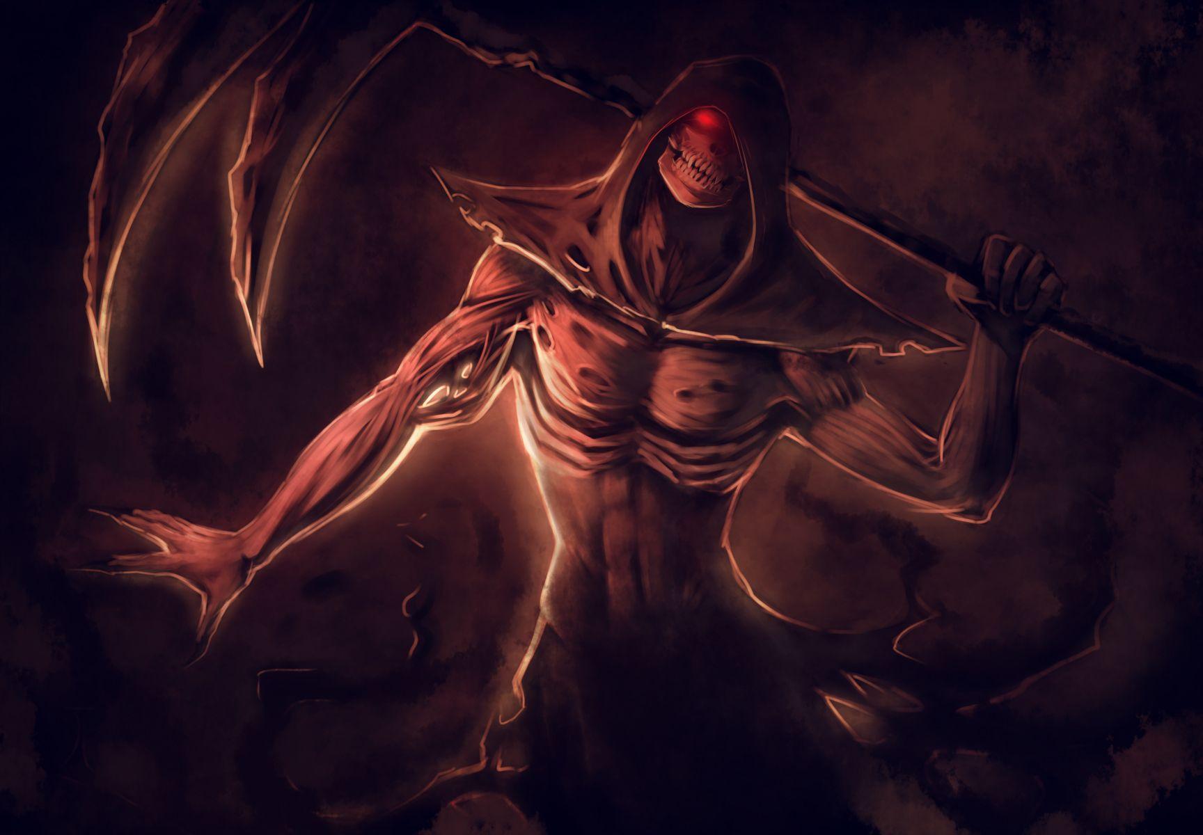 Download Dark Grim Reaper Horror Skeletons Skull Creepy Anime