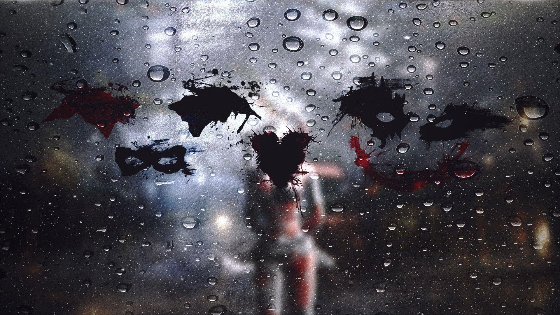 Wallpaper, rain, Batman Arkham City, Joker, nebula, Harley Quinn