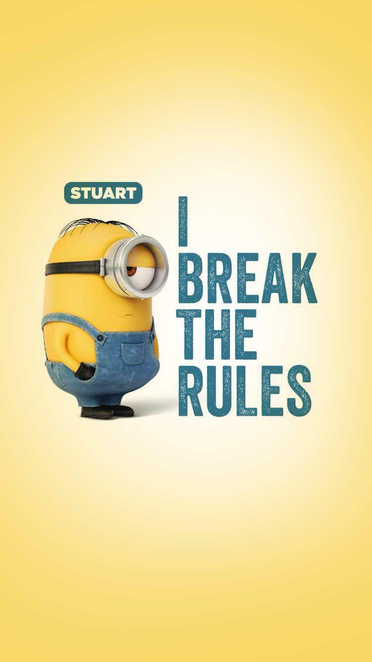 Minions. Stuart. i break the rules. iPhone WP vol. 1