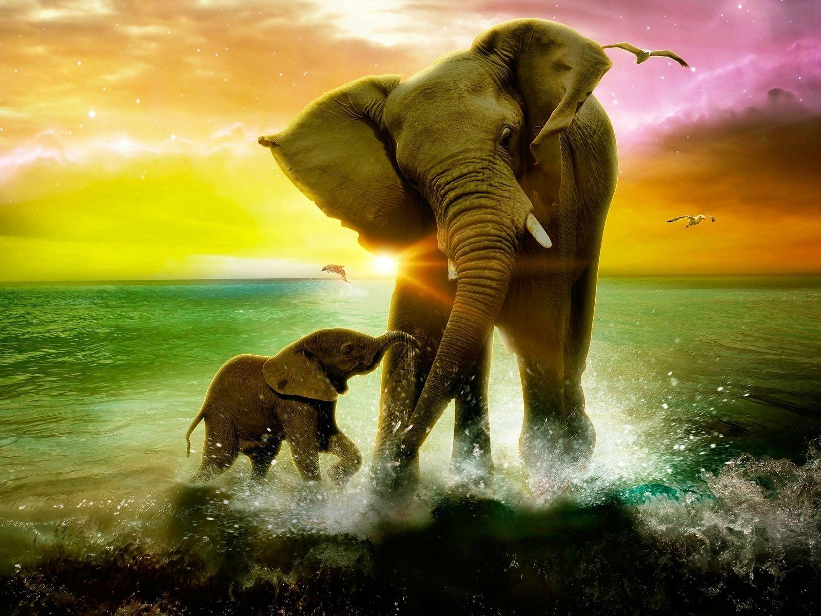 Elephants Image Background HD Wallpaper Free Download