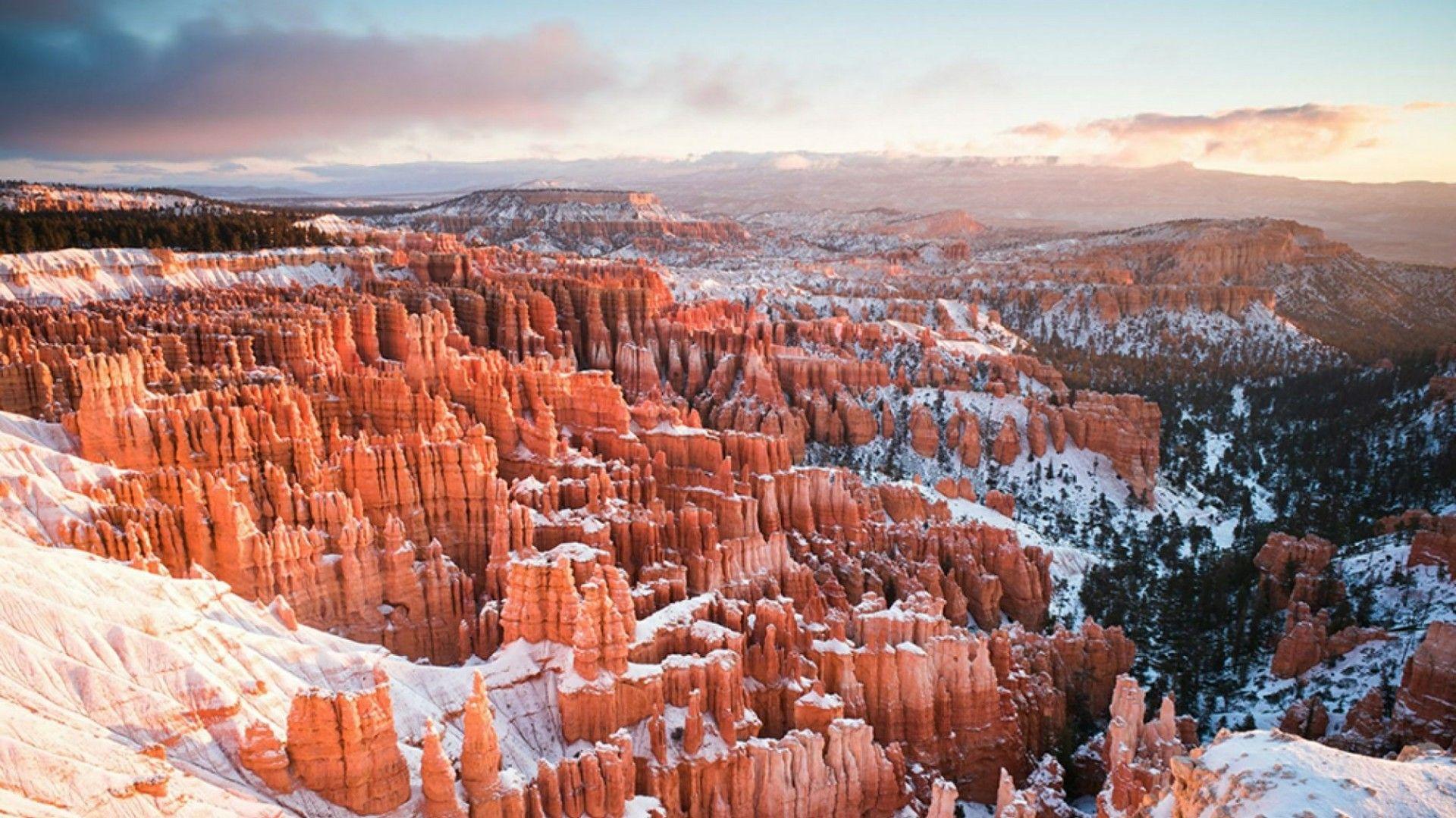 Winter Time In Bryce Canyon National Park Wallpaper. Wallpaper