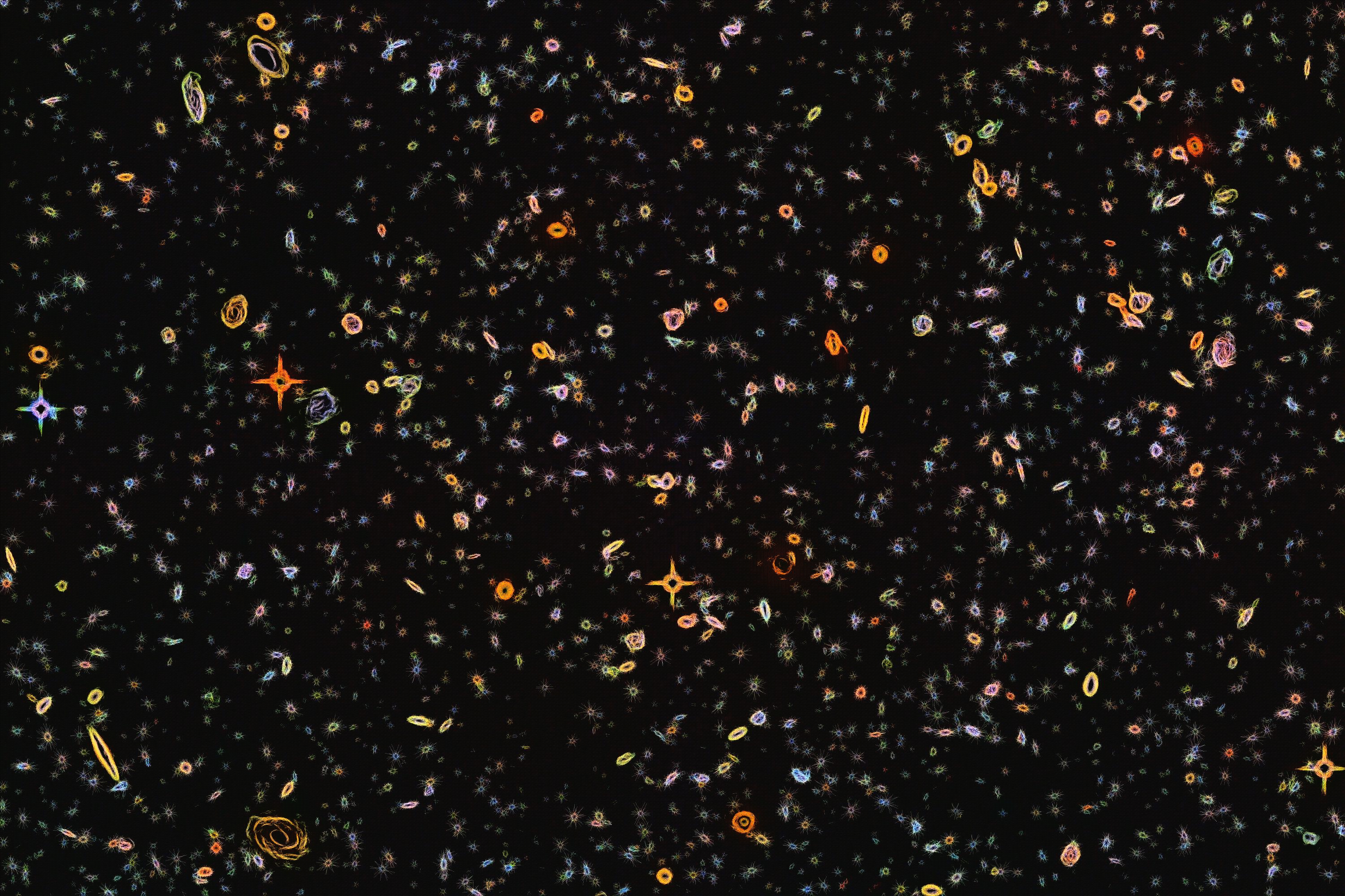 Hubble Deep Field Distortions (3000 x 2000)