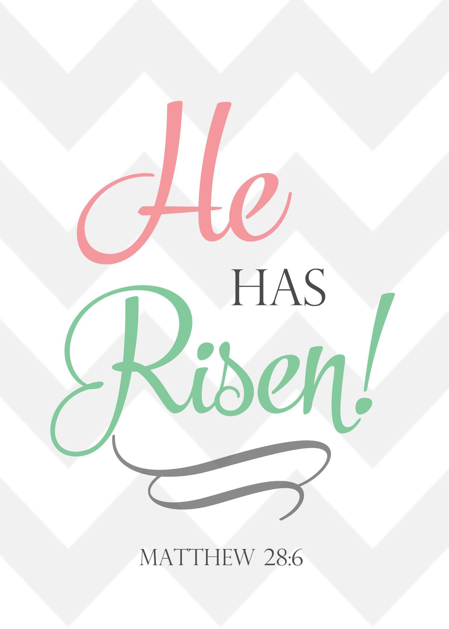 He Is Risen Easter Printable