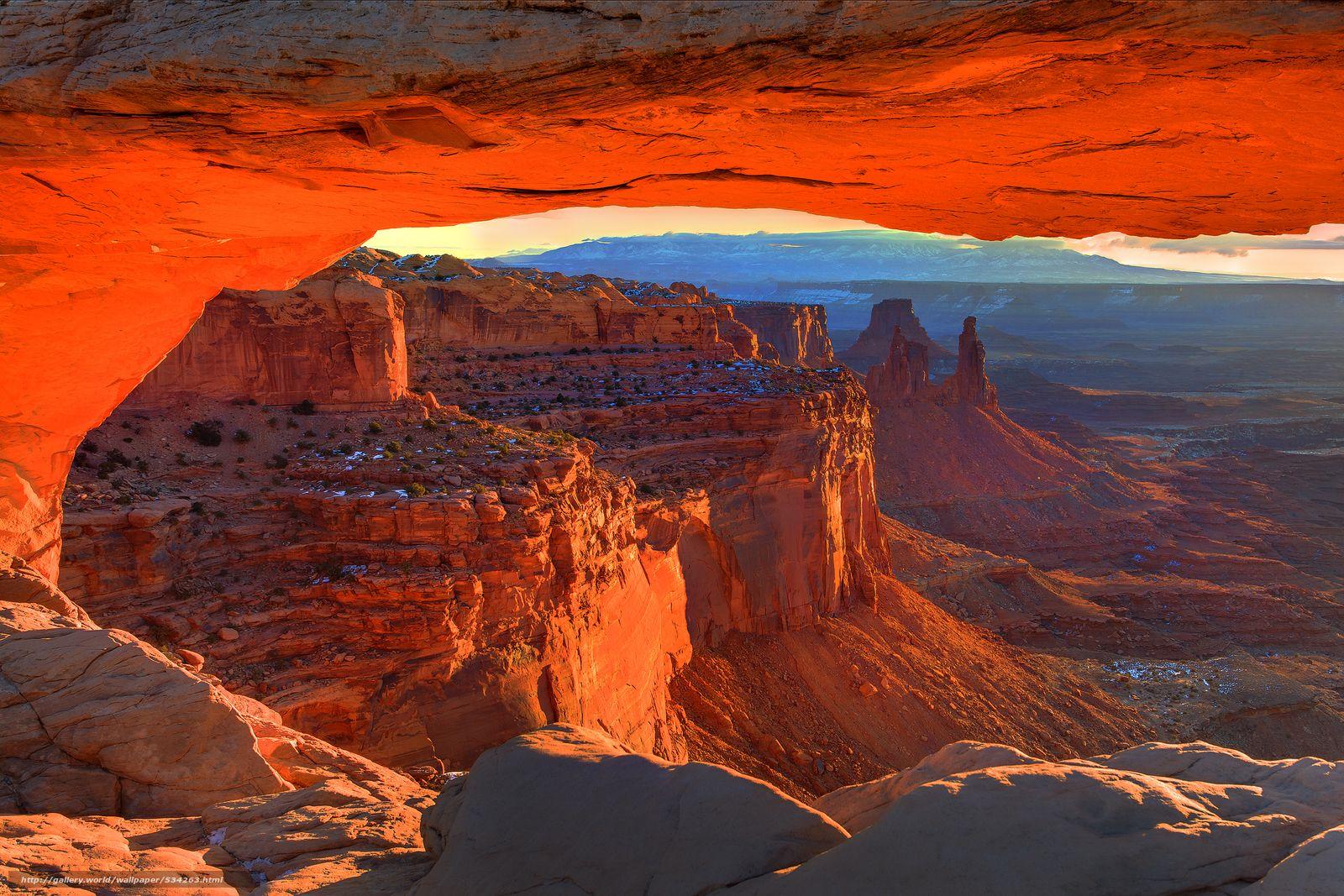 Download wallpaper the roof is on fire arch, canyonlands