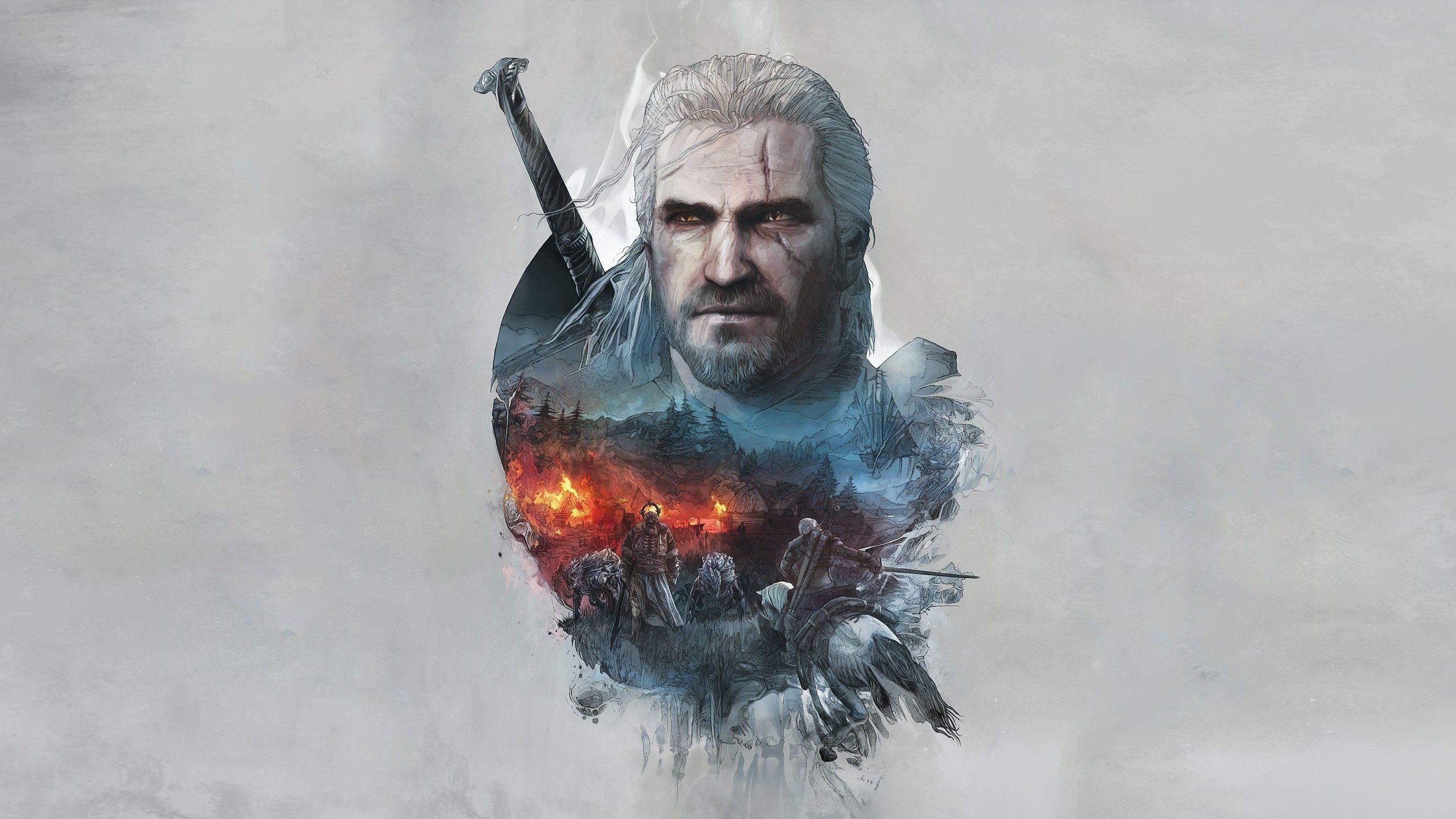 The Witcher 3 Geralt of Rivia Artwork, HD Games, 4k Wallpaper
