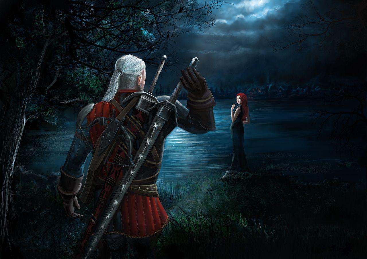 Wallpaper The Witcher 3: Wild Hunt Swords Geralt of Rivia Warriors
