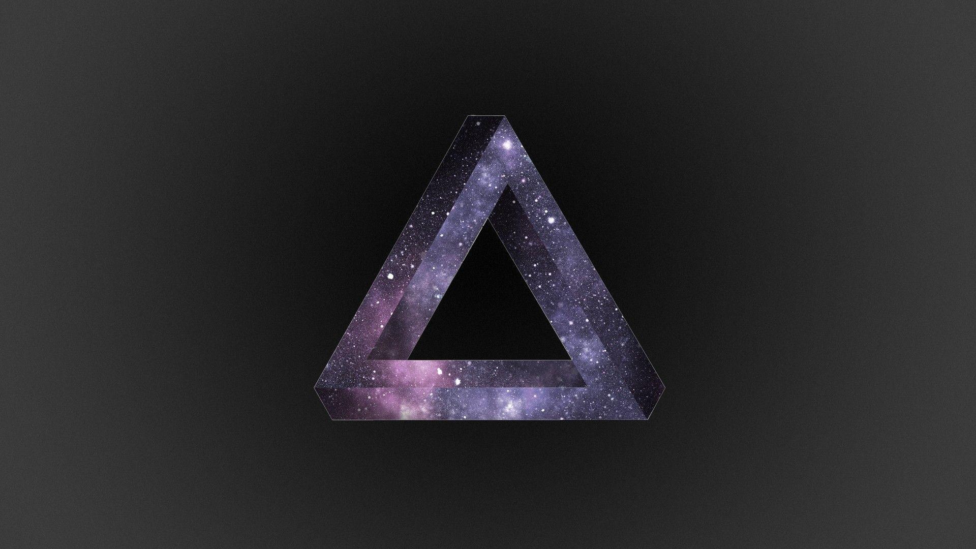 Wallpaper, dark, purple, triangle, crystal, light, background