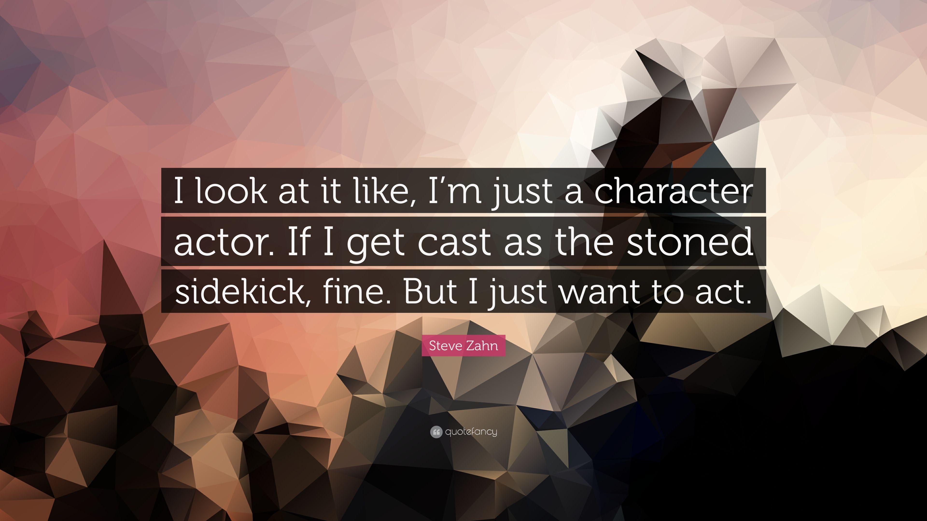 Steve Zahn Quote: “I look at it like, I'm just a character actor