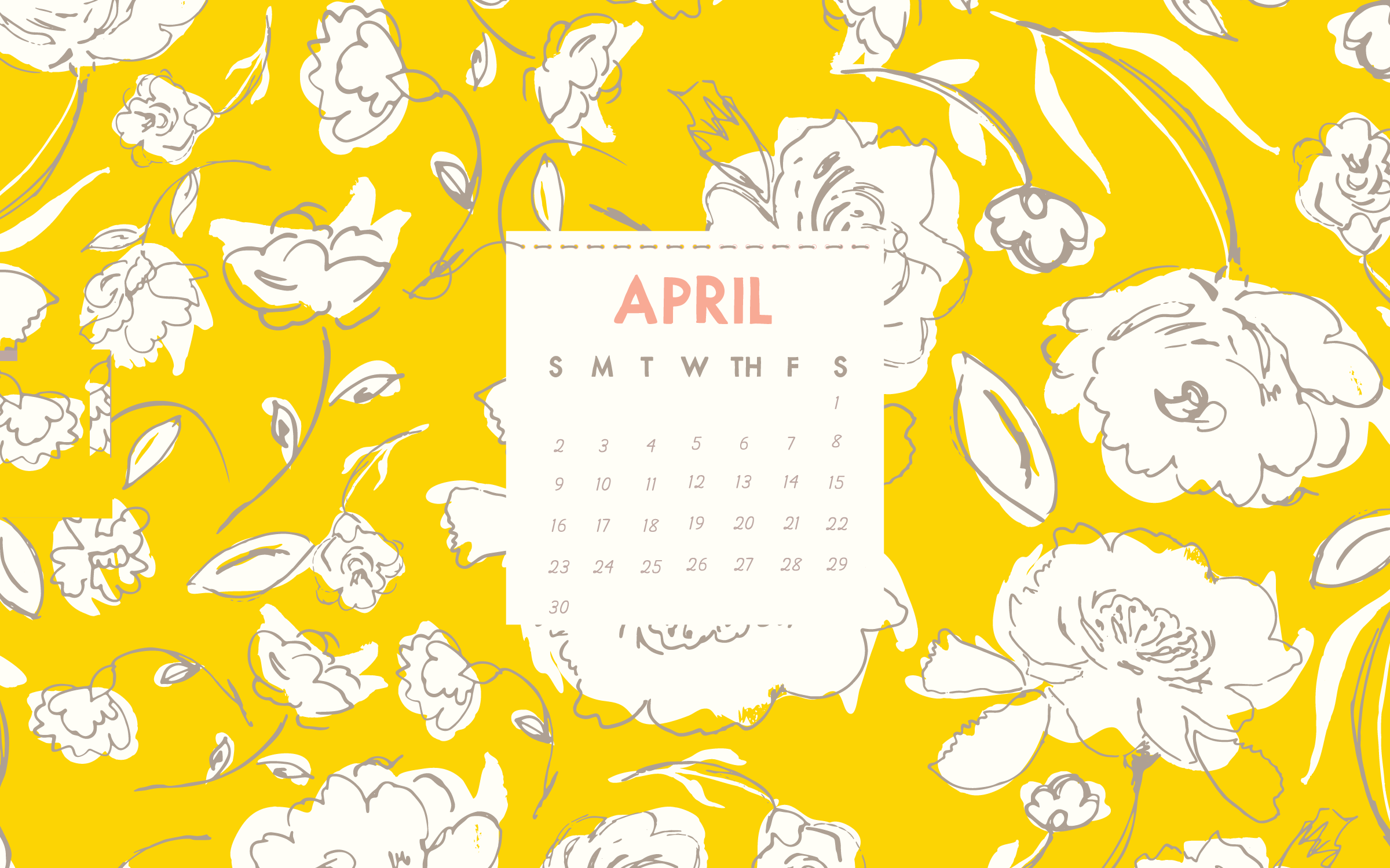 April 2018 Desktop Background Calendar. MaxCalendars