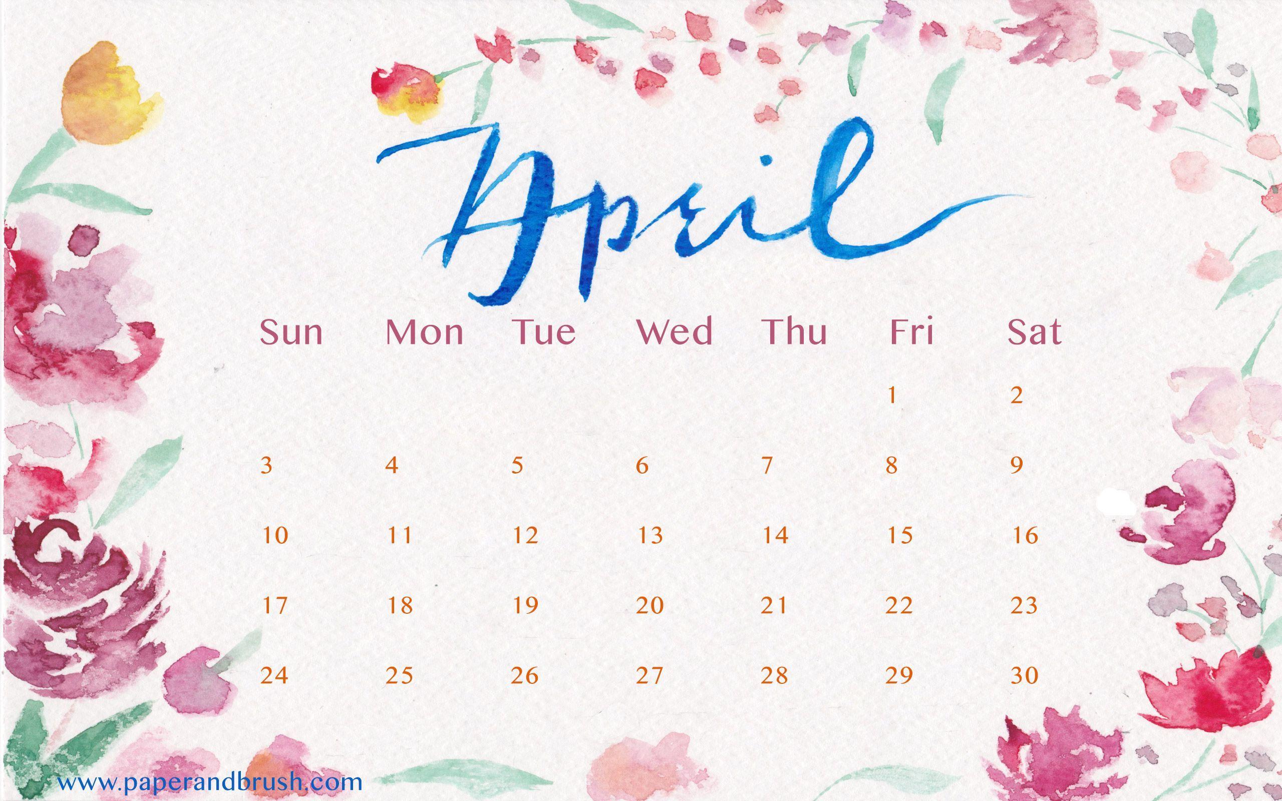 April Month Calendar Wallpaper Calendar Wallpaper