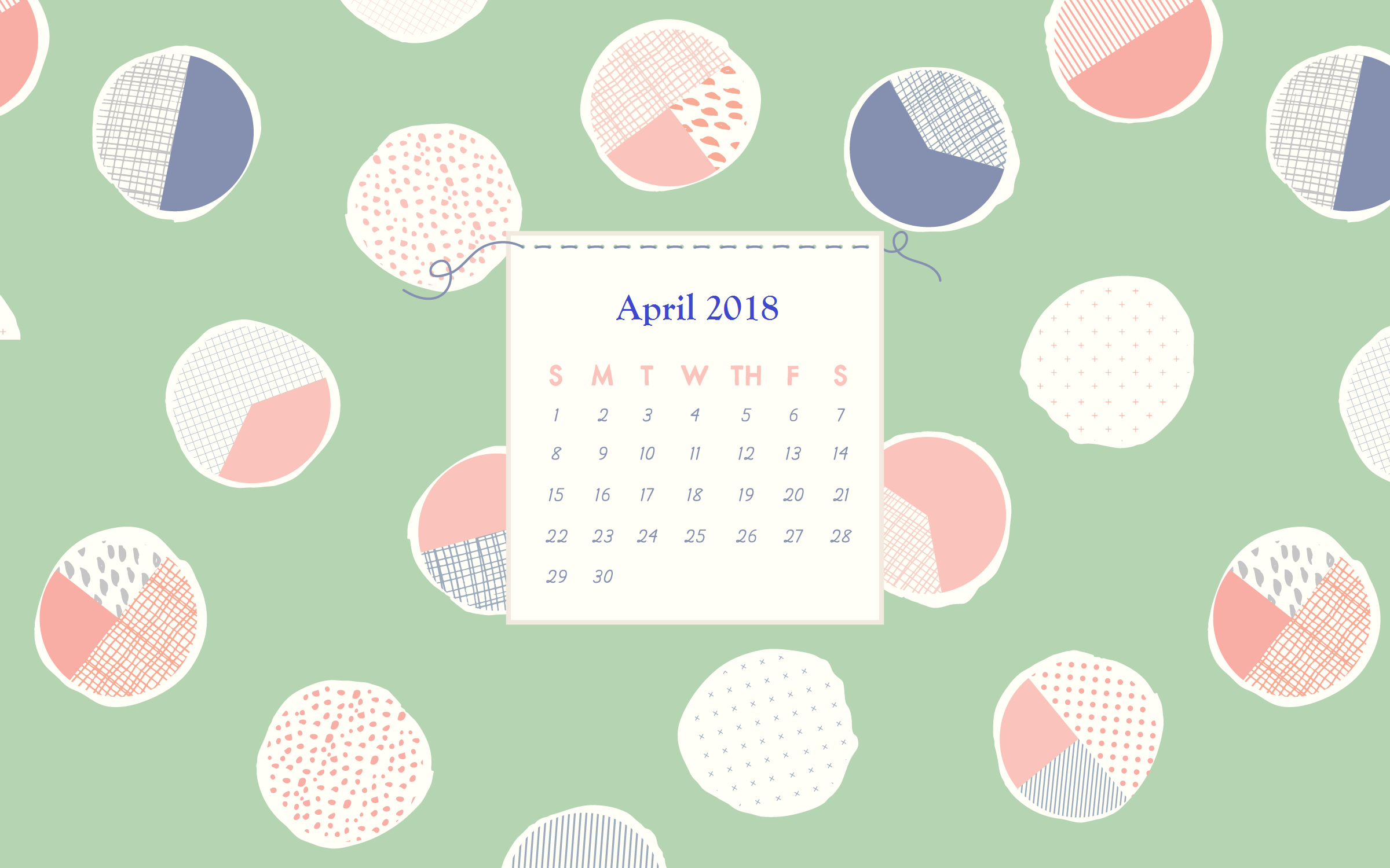 April 2018 iPhone Calendar Wallpaper