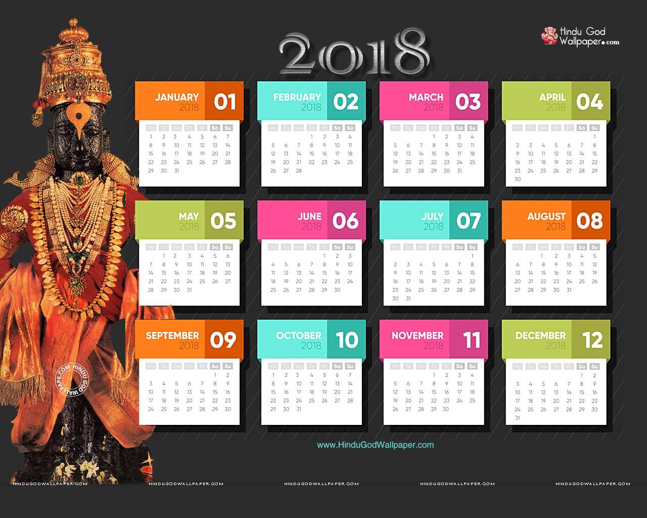 Free Calendar 2018 Background Wallpaper for Desktop Mobile Download