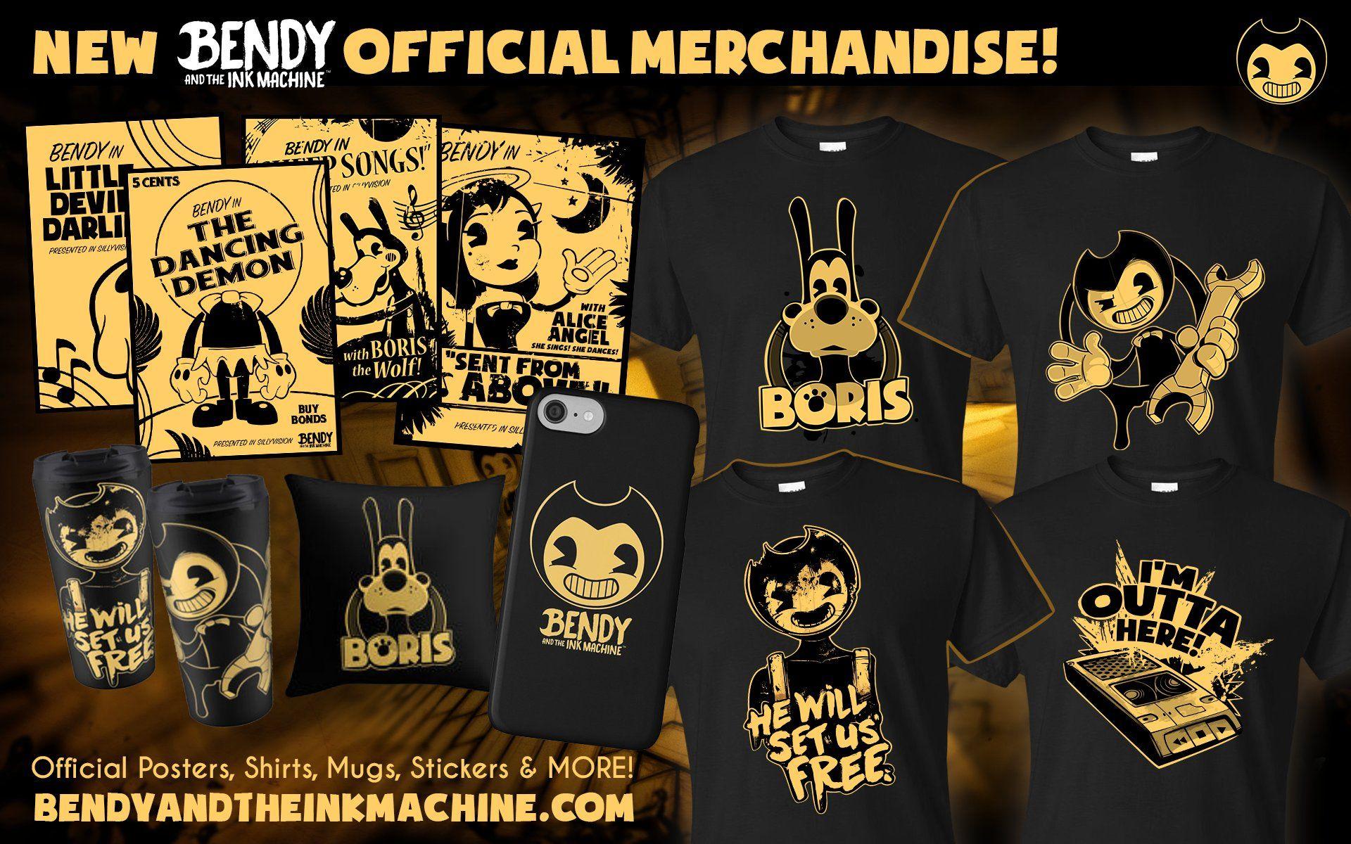 Redbubble merchandise. Bendy and the Ink Machine
