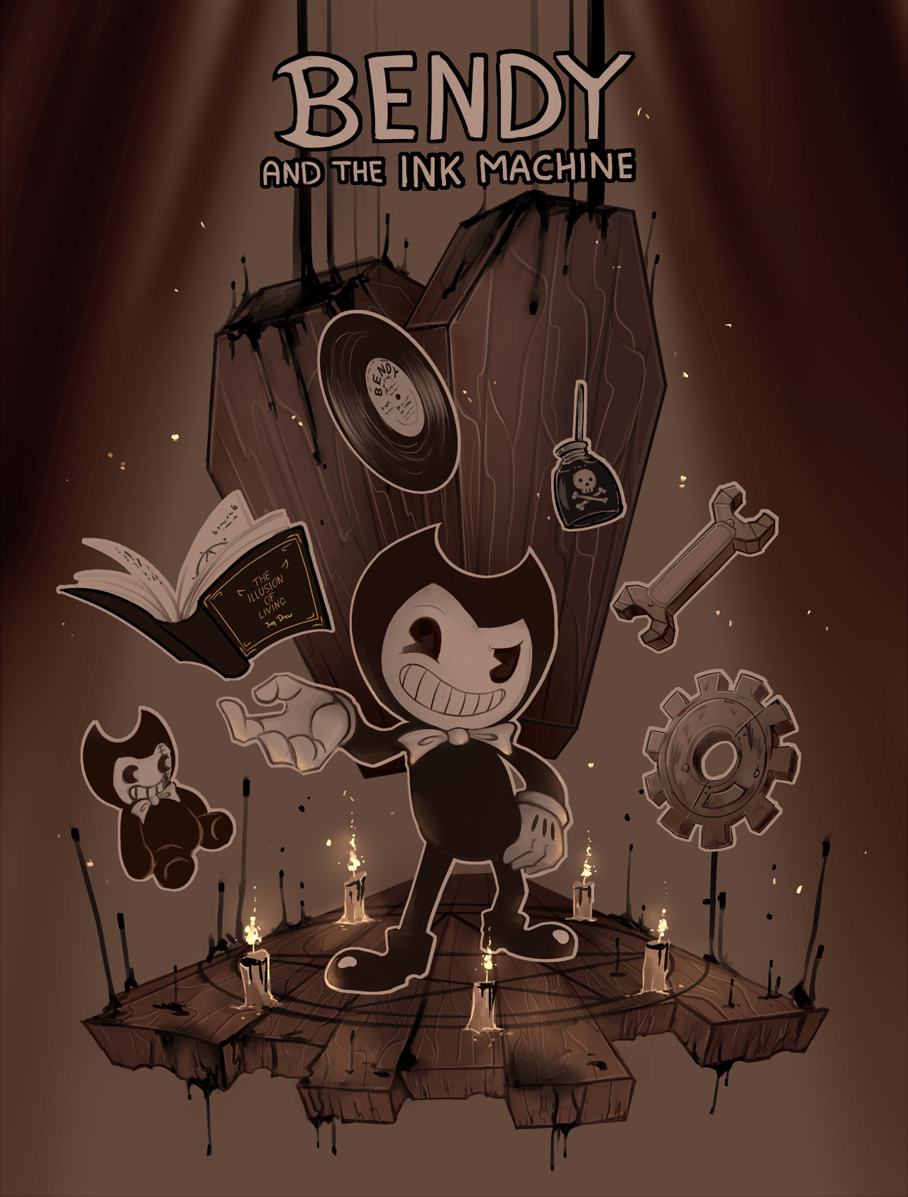 Image result for bendy and the ink machine wallpaper. Bendy and the ink machine, Ink, Art